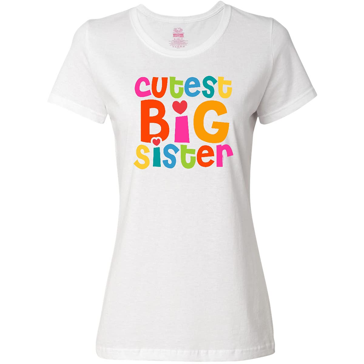 Inktastic Cutest Big Sister Women's T-Shirt - Funny Sibling Gift for Sisters - Casual Cotton Tee for Everyday Wear & Family Events