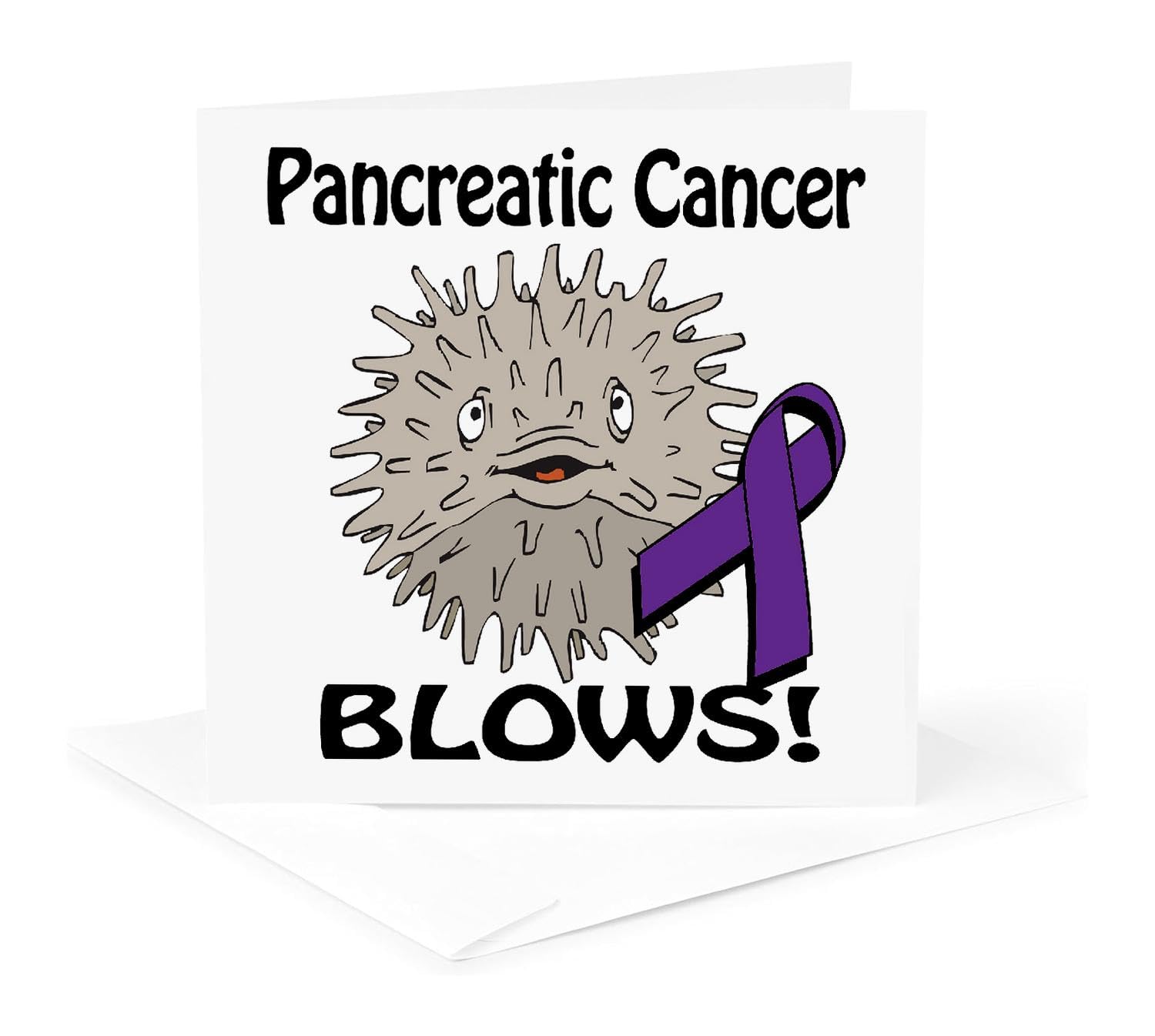 Pancreatic Cancer Awareness Greeting Card with Ribbon Design - Support & Raise Awareness - Perfect for Fundraisers, Survivors & Loved Ones