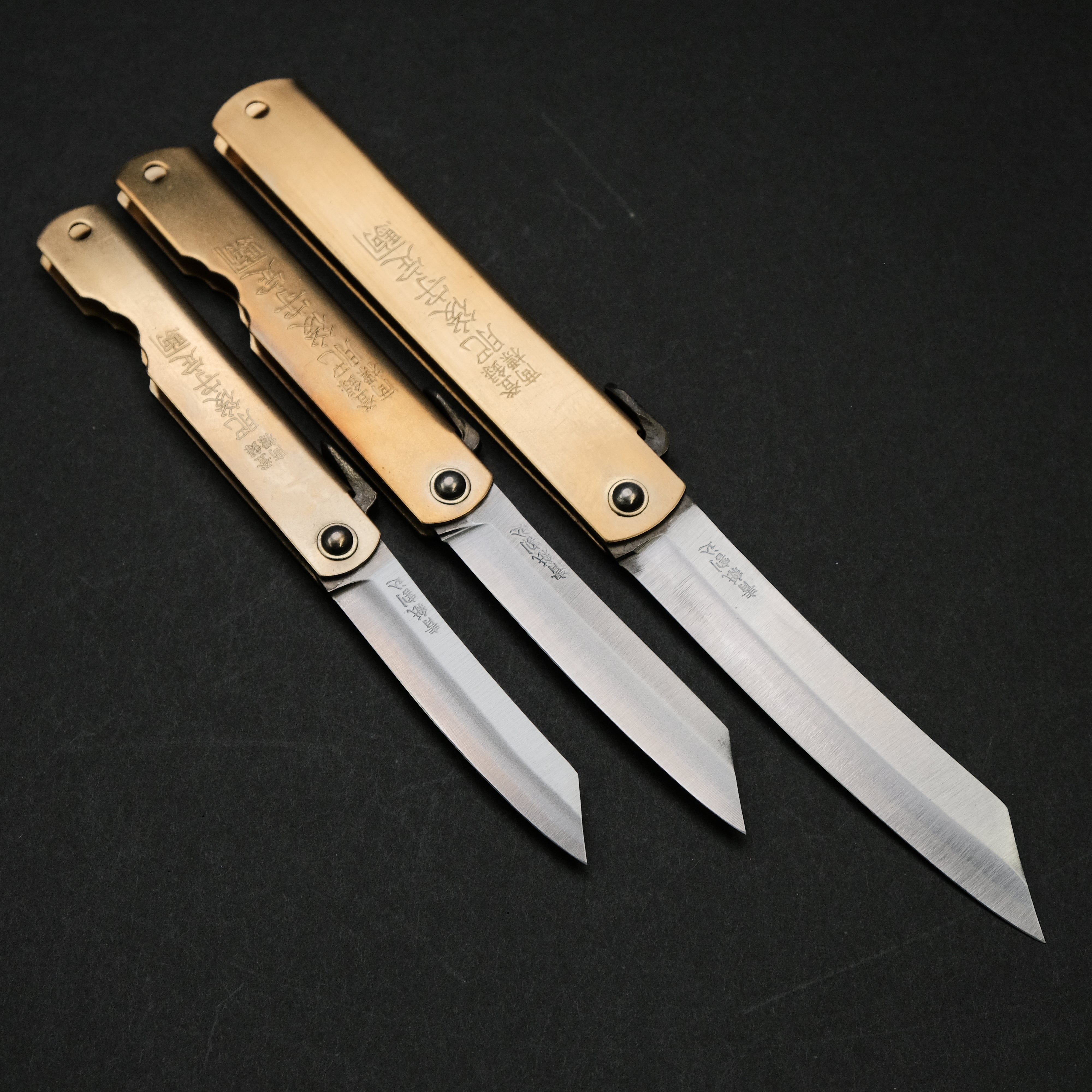 Higonokami Blue Steel Folding Knife - Traditional Japanese Pocket Knife with Brass Handle - Perfect for Camping, Hiking & Everyday Carry (Multiple Sizes Available)