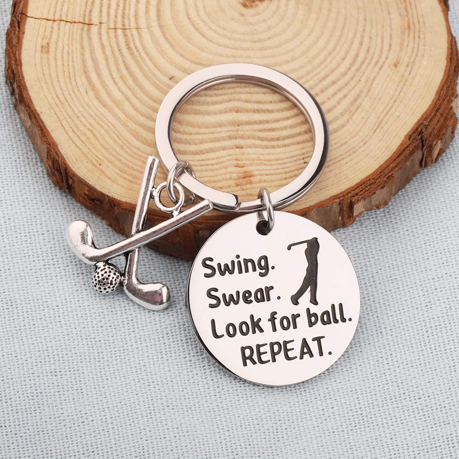 WSNANG Golf Keychain - Swing & Ball Replica Keychain Jewelry Gift for Golf Lovers, Coaches & Club Members | Perfect for Golf Tournaments, Father's Day & Retirement Gifts