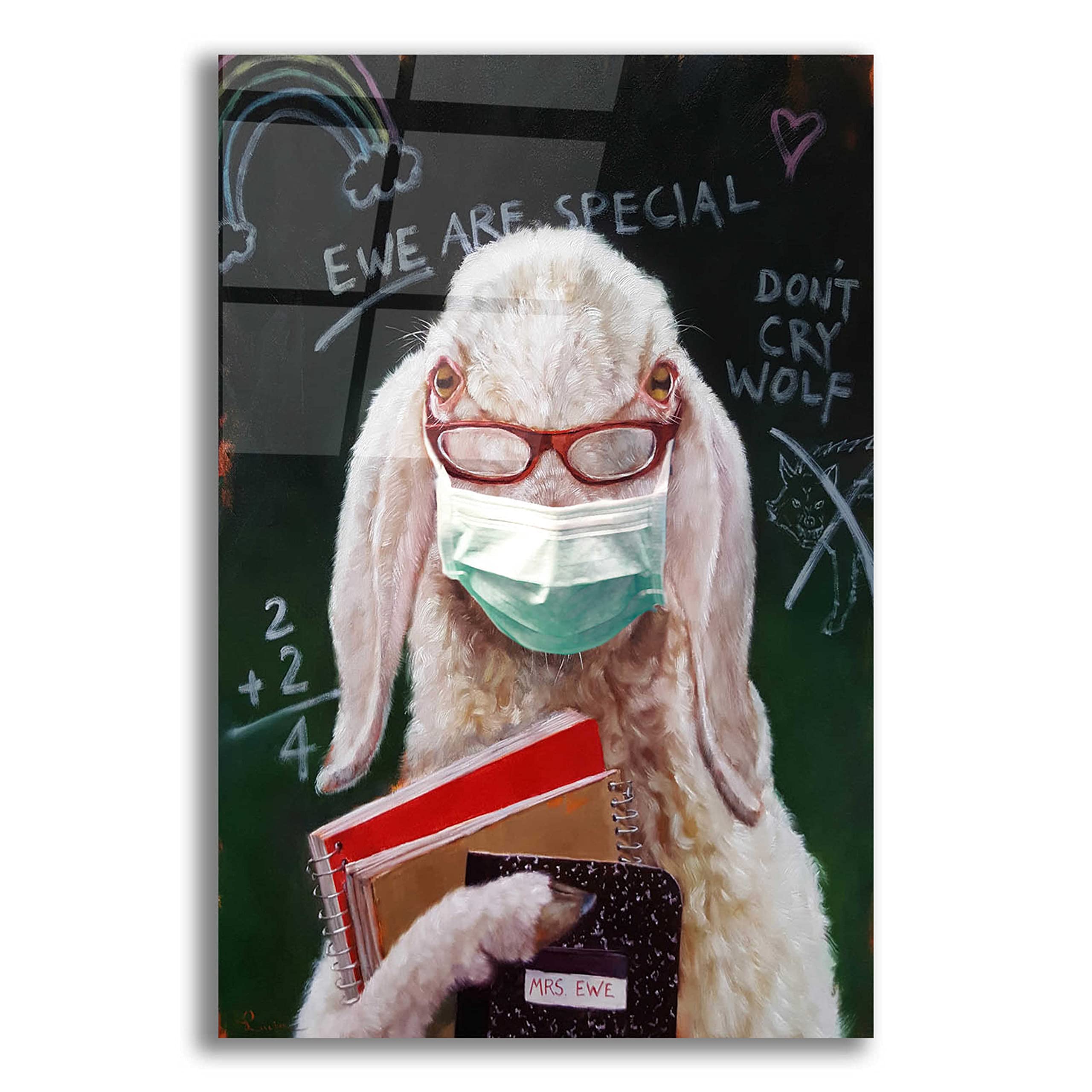 Lucia Heffernan 'Back to School - Teacher' Acrylic Glass Wall Art 16x24 Inches - Modern Classroom Decor, Teacher Appreciation Gift, Office & Home Decor