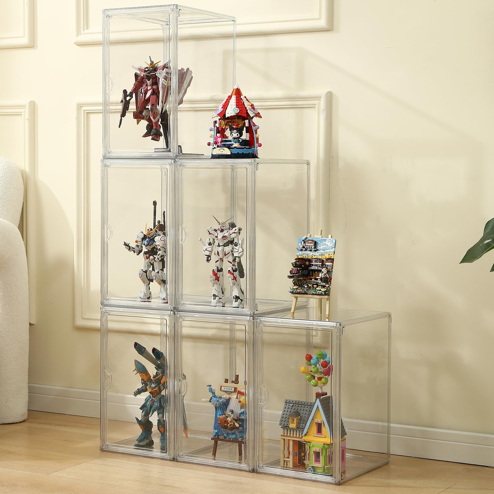 Clear Plastic Stackable Shoe Boxes - Transparent Acrylic Sneaker Display Case with Lid - Organize & Showcase Your Shoe Collection - Perfect for Sneakerheads, Retail Stores & Home Storage