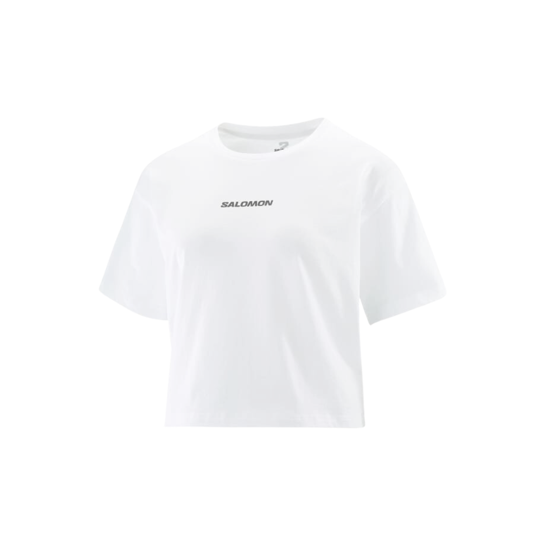 Salomon Women's Logo Twist 1 Short Sleeve T-Shirt - Lightweight Athletic Top for Running, Hiking & Outdoor Activities - LC2218000