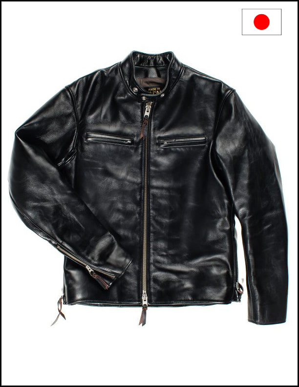 Iron Heart IHJ-35 Black Japanese Horsehide Motorcycle Jacket for Men - Premium Biker Jacket for Riding & Casual Wear
