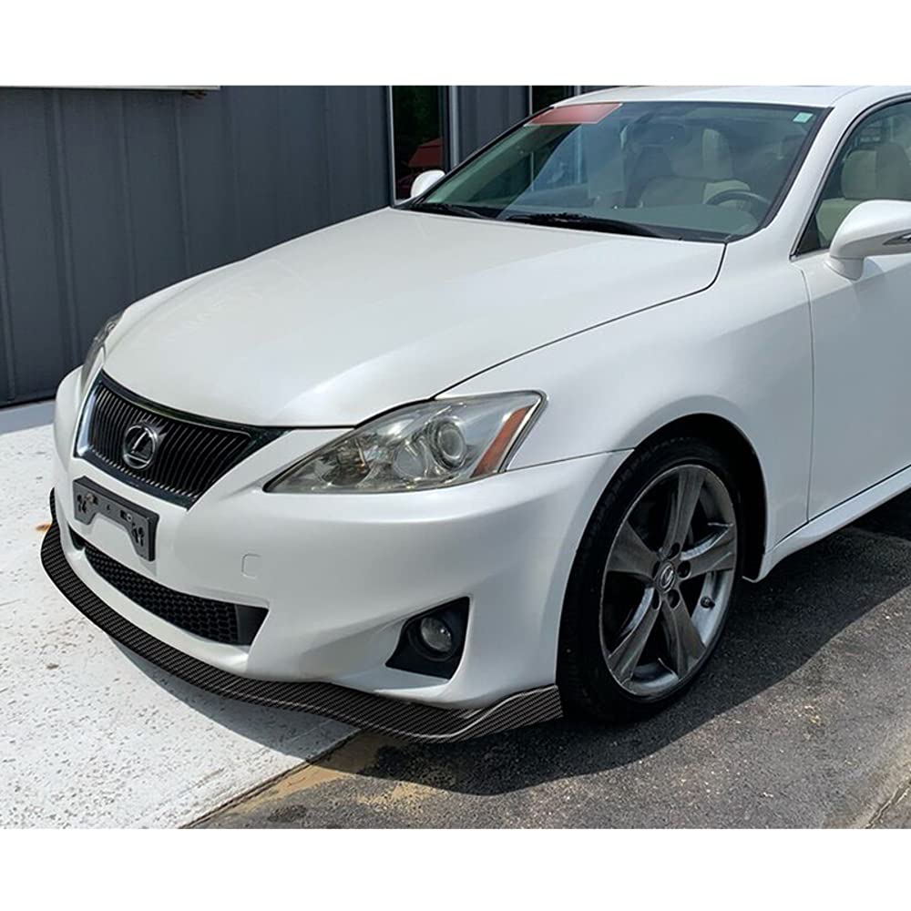 Q1-TECH 9-Piece Front Bumper Body Kit with Lip Spoiler & Side Skirt Extensions - Compatible with 2011-2013 Lexus IS250/IS350 - Carbon Fiber Style Diffuser Set - Perfect for Car Enthusiasts & Street Racing Upgrades - Enhances Aerodynamics & Sporty Appearance