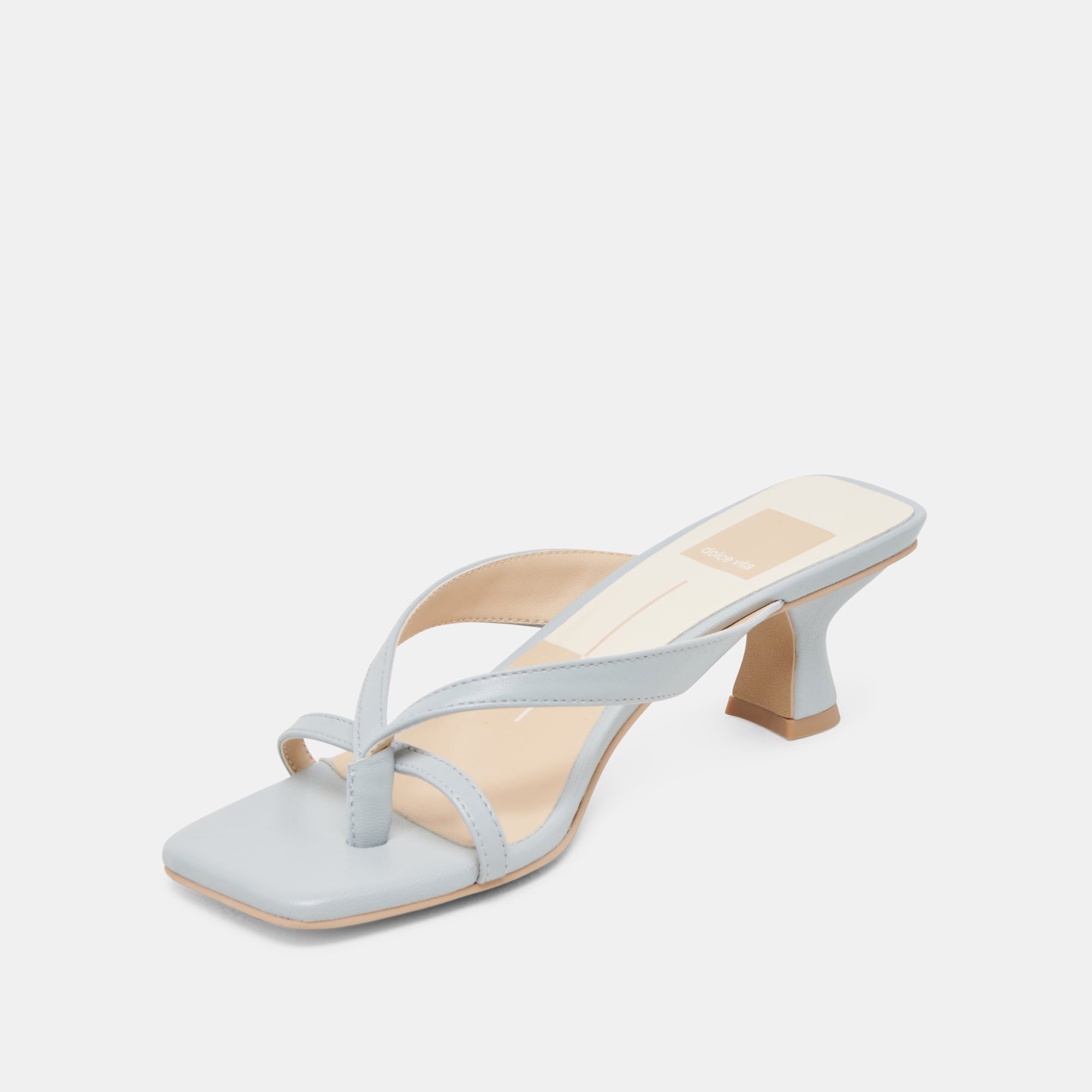 BREVEL Women's Light Blue Leather Heels - Stylish High Heels for Parties, Weddings & Evening Events
