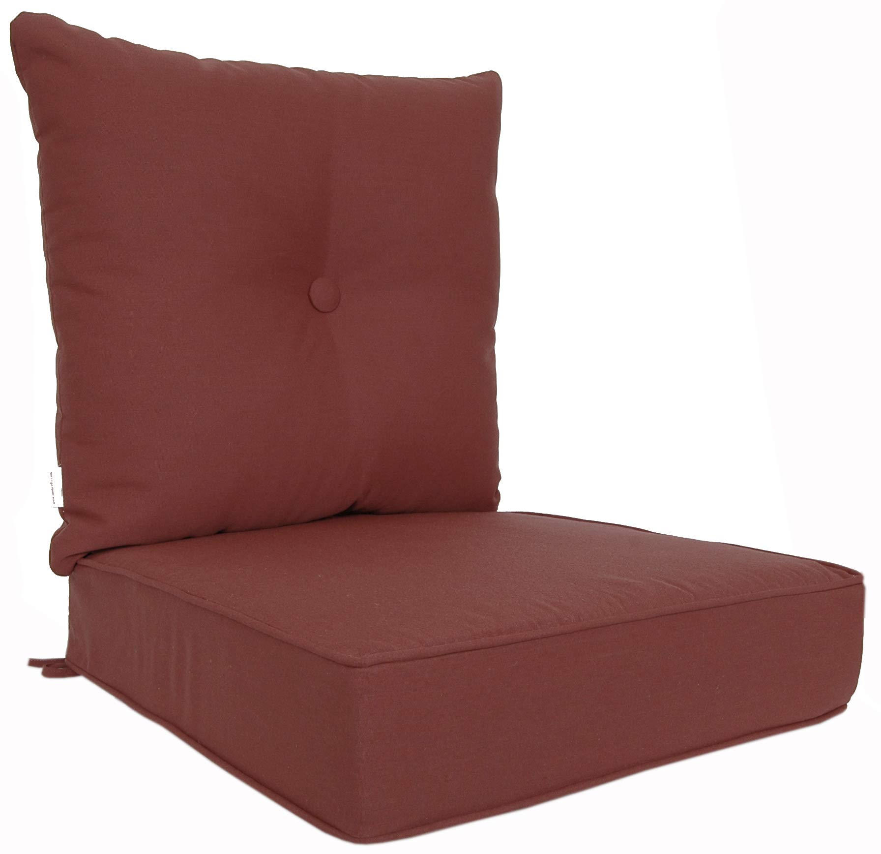 Sunbrella Outdoor/Indoor Patio Cushion Set - 22x22x6 Inch Seat & 23x23x7 Inch Back - Durable Canvas Henna Design for Patio Furniture, Deck Chairs, and Porch Seating
