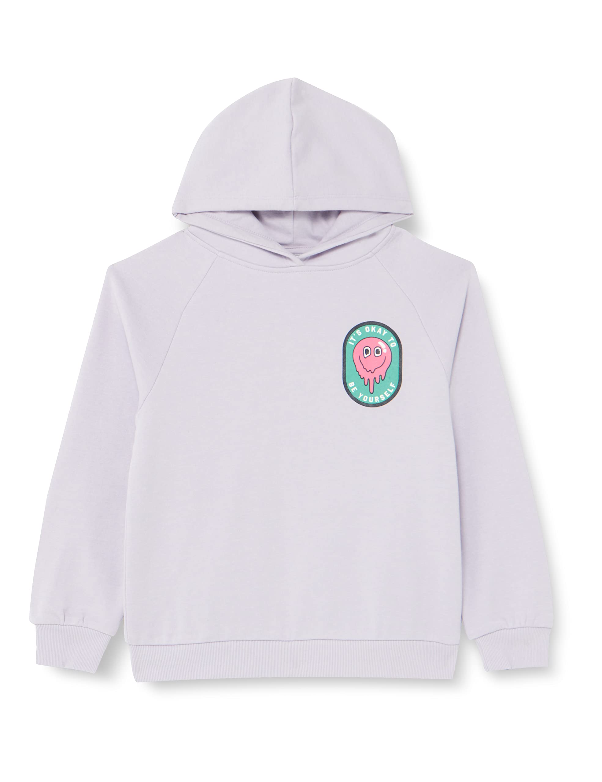 NAME IT Nkfvinella Long Sleeve Boxy Sweatshirt for Girls - WH BRU S | Cozy Casual Wear for School & Playtime