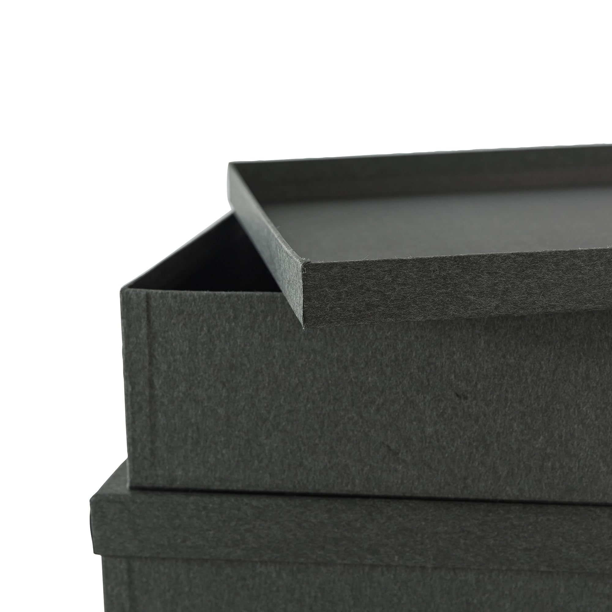 Decorative Storage Box Set for Keepsakes, Photos & Office - Black Kraft