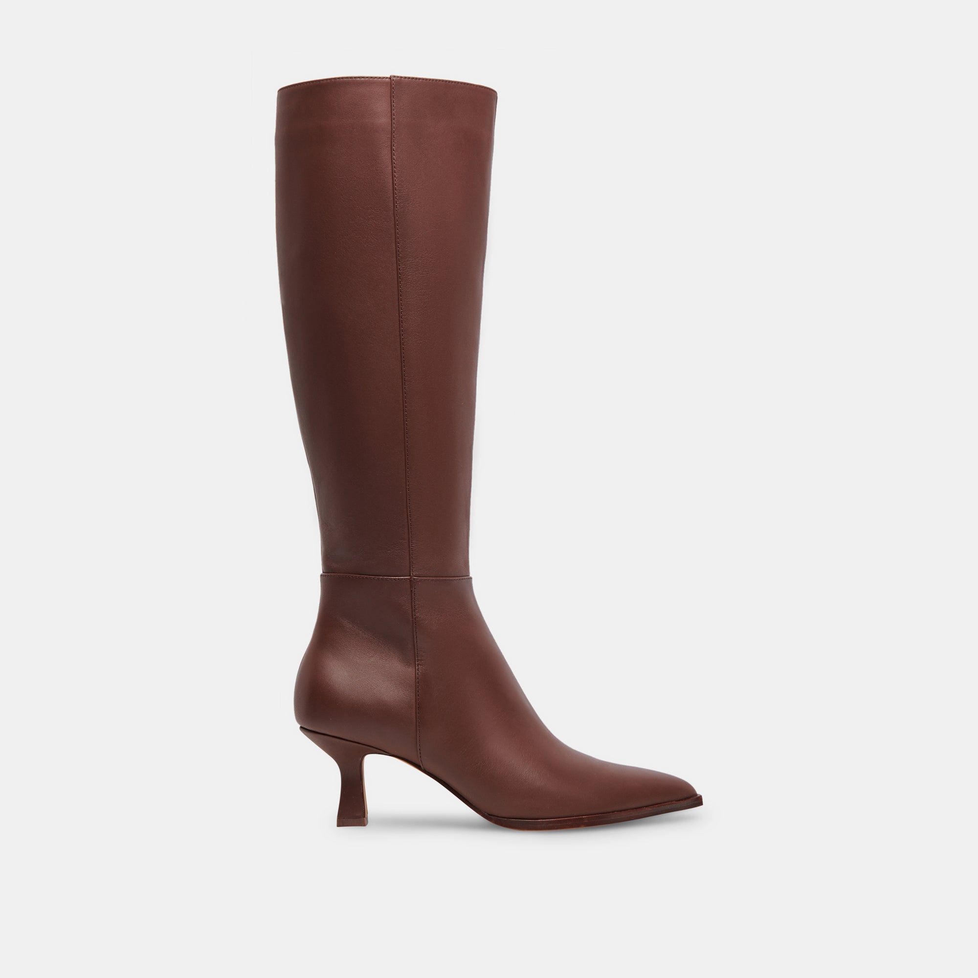 AUGGIE Wide Calf Boots for Women - Chocolate Brown Leather Mid Calf Boots - Comfortable & Stylish for Fall, Winter & Casual Outfits