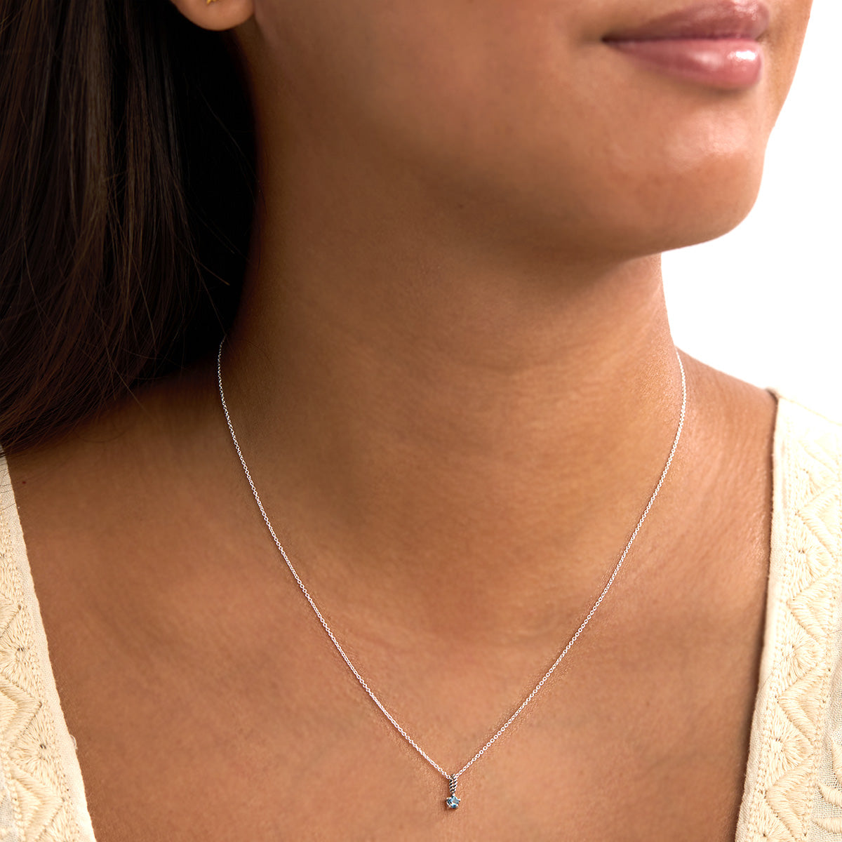 14K Gold Aquamarine Birthstone Necklace - Elegant March Birthstone Jewelry for Women, Perfect Gift for Birthday, Anniversary & Mother’s Day