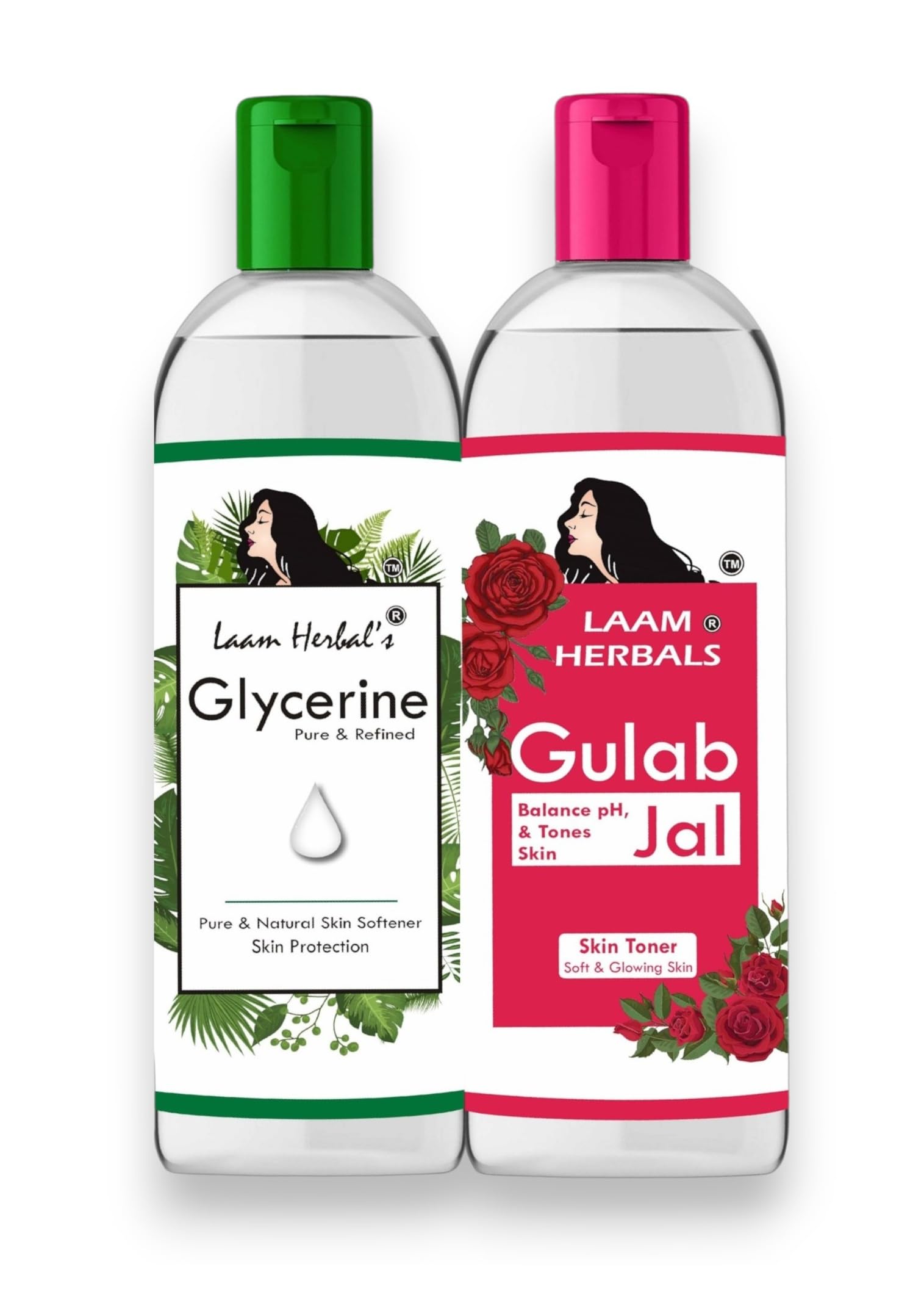 Laam Herbals Pure & Natural Rose Water with Refined Glycerine - Steam Distilled Facial Toner for Skin Softening & pH Balancing (200ml + 225g) | Perfect for Daily Skincare Routine & DIY Beauty Treatments