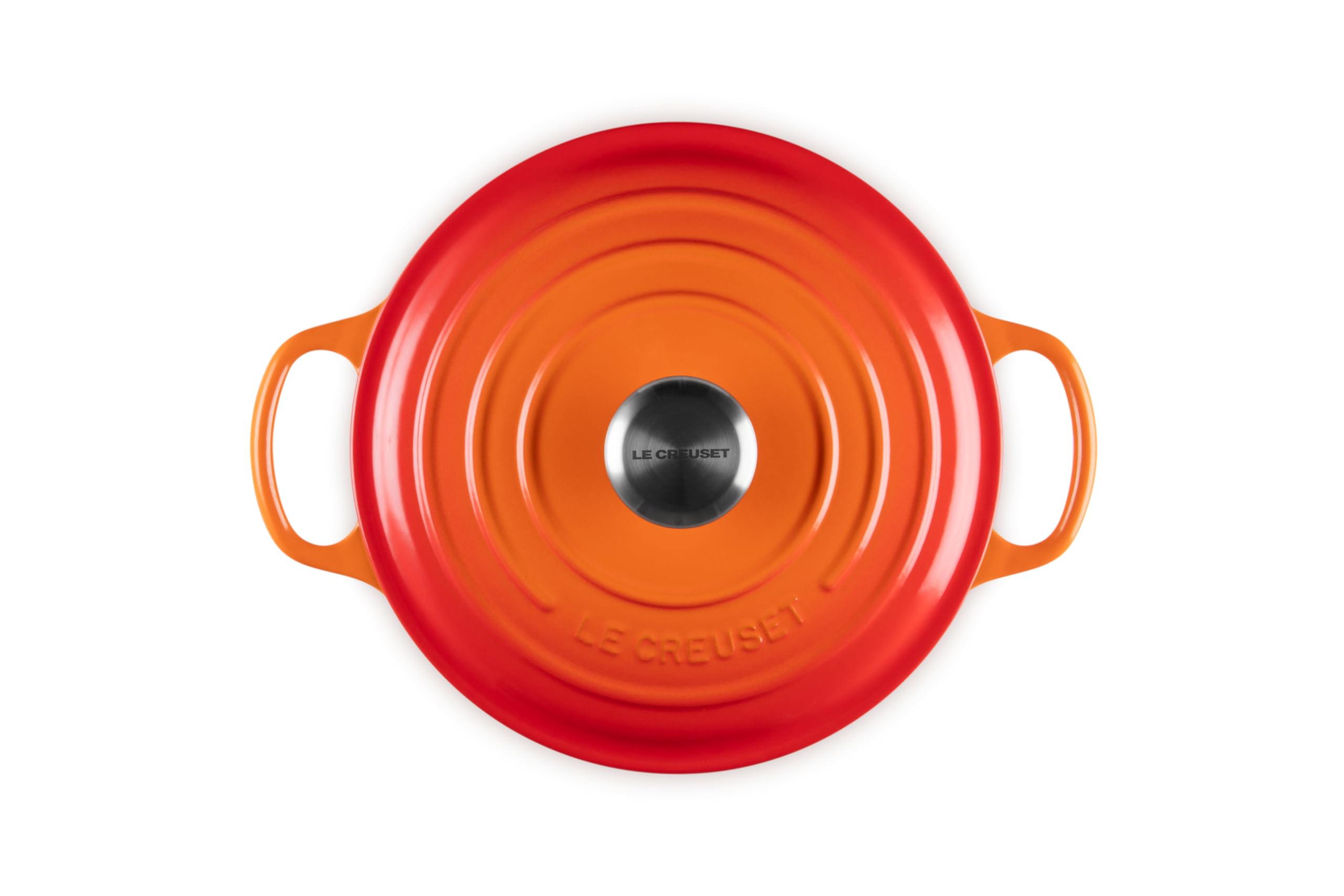 Le Creuset Signature Enameled Cast Iron Dutch Oven 4.5 Quart Round Pot - Flame Color for Braising, Roasting & Baking - Perfect for Soups, Stews & Family Dinners