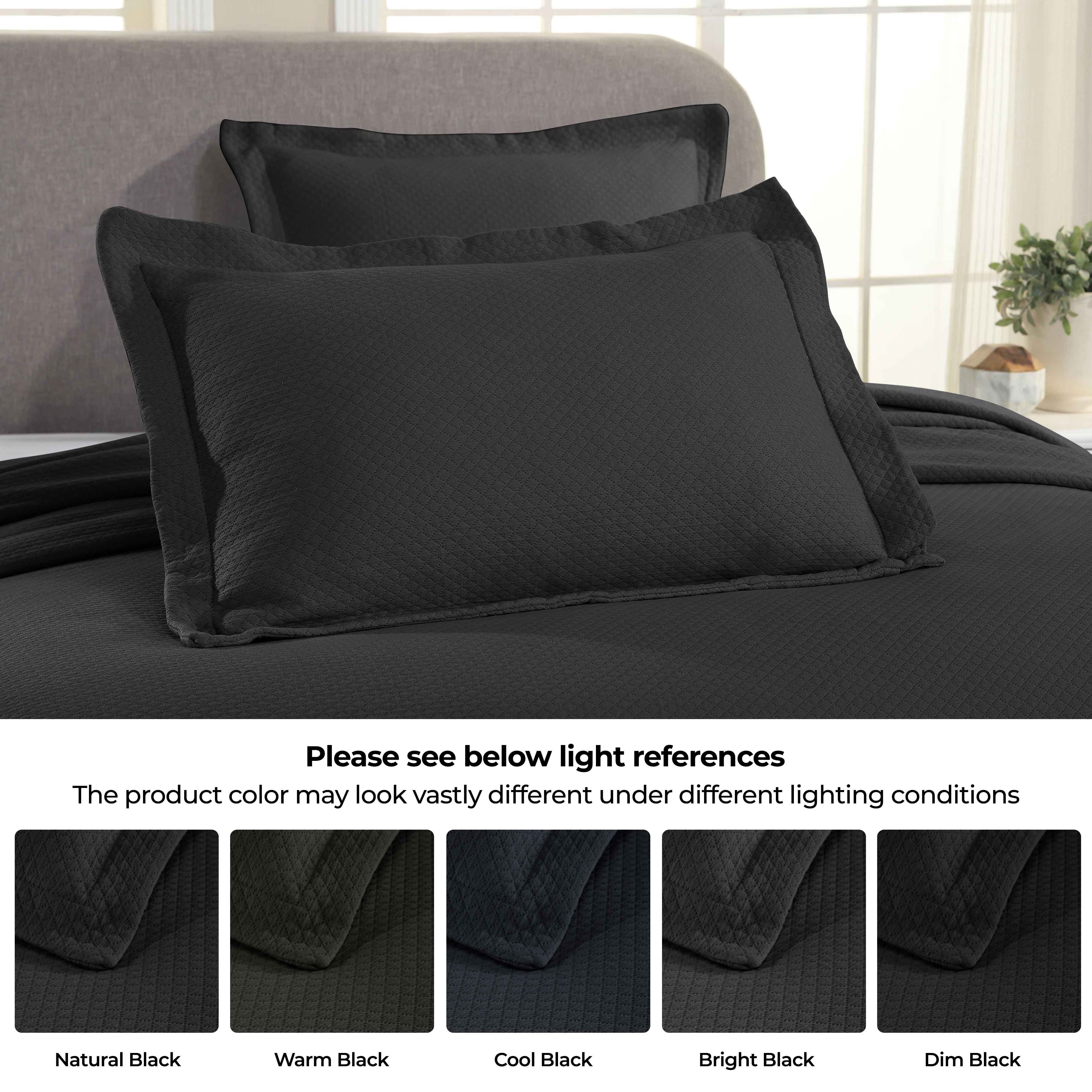 Luxury Jacquard Matelassé Cotton Diamond Solitaire Bedspread Set - Queen Size Bedding Coverlet for Master Bedroom, Guest Room & Hotel Decor