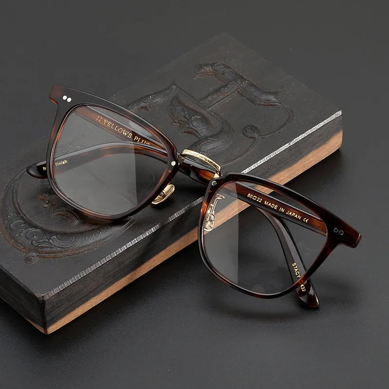 Stylish Black Unisex Square Acetate Eyeglasses C432 - Fashionable Full Rim Glasses for Men & Women - Perfect for Work, Reading & Everyday Wear
