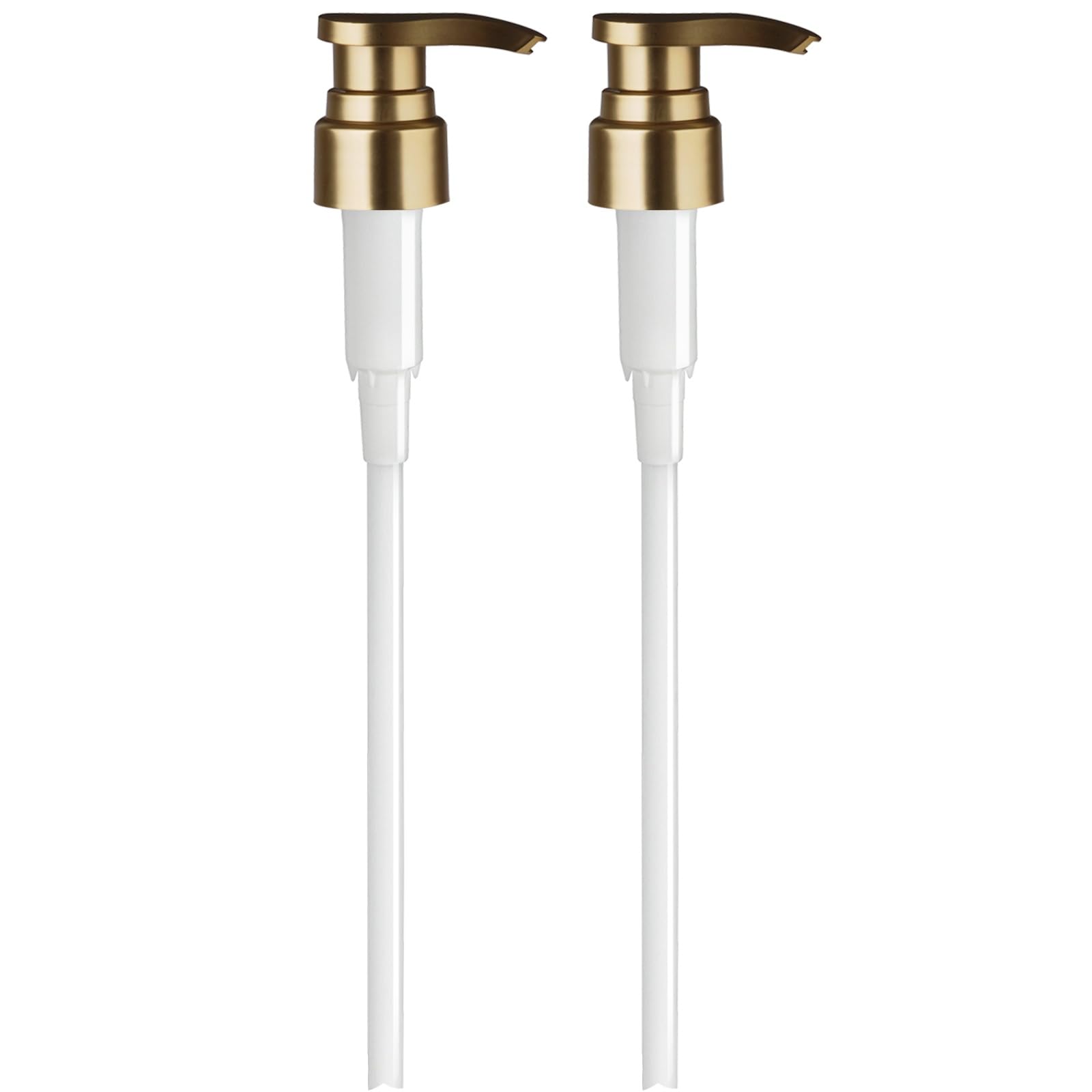 Amolliar 2-Pack Gold Replacement Pump Top for 1L/33.8oz Bottles - Fits 28/410 Neck Size Shampoo, Conditioner, Body Wash, Lotion & Hand Soap Dispenser - Perfect for Bathroom, Kitchen & Salon Use
