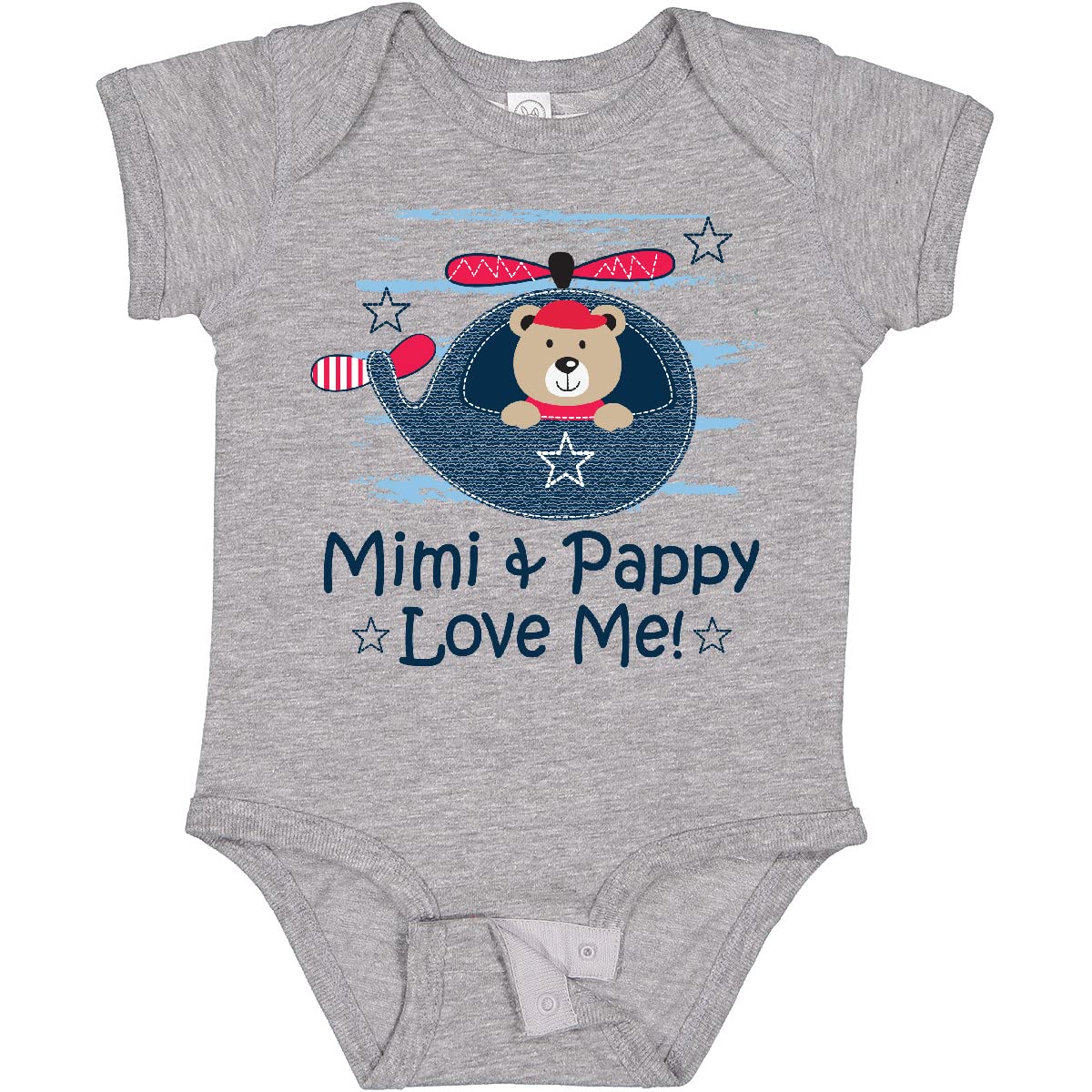Inktastic Mimi and Pappy Love Me Baby Boy Bodysuit - Soft Cotton Onesie for Newborns & Infants - Perfect for Family Photos, Holidays & Everyday Wear