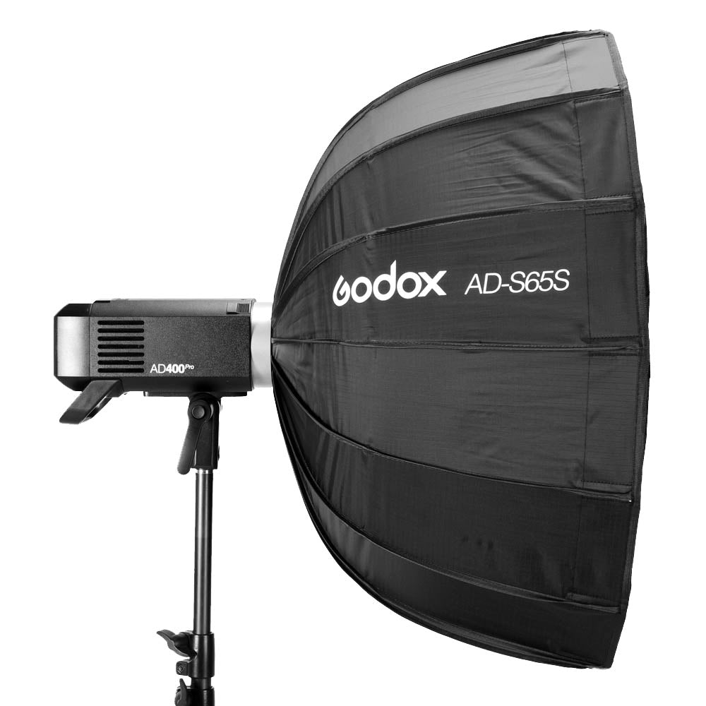 Godox AD S65S 65cm Portable Parabolic Softbox with Silver Interior - Perfect for Studio Photography, Portrait Lighting & On-Location Shoots