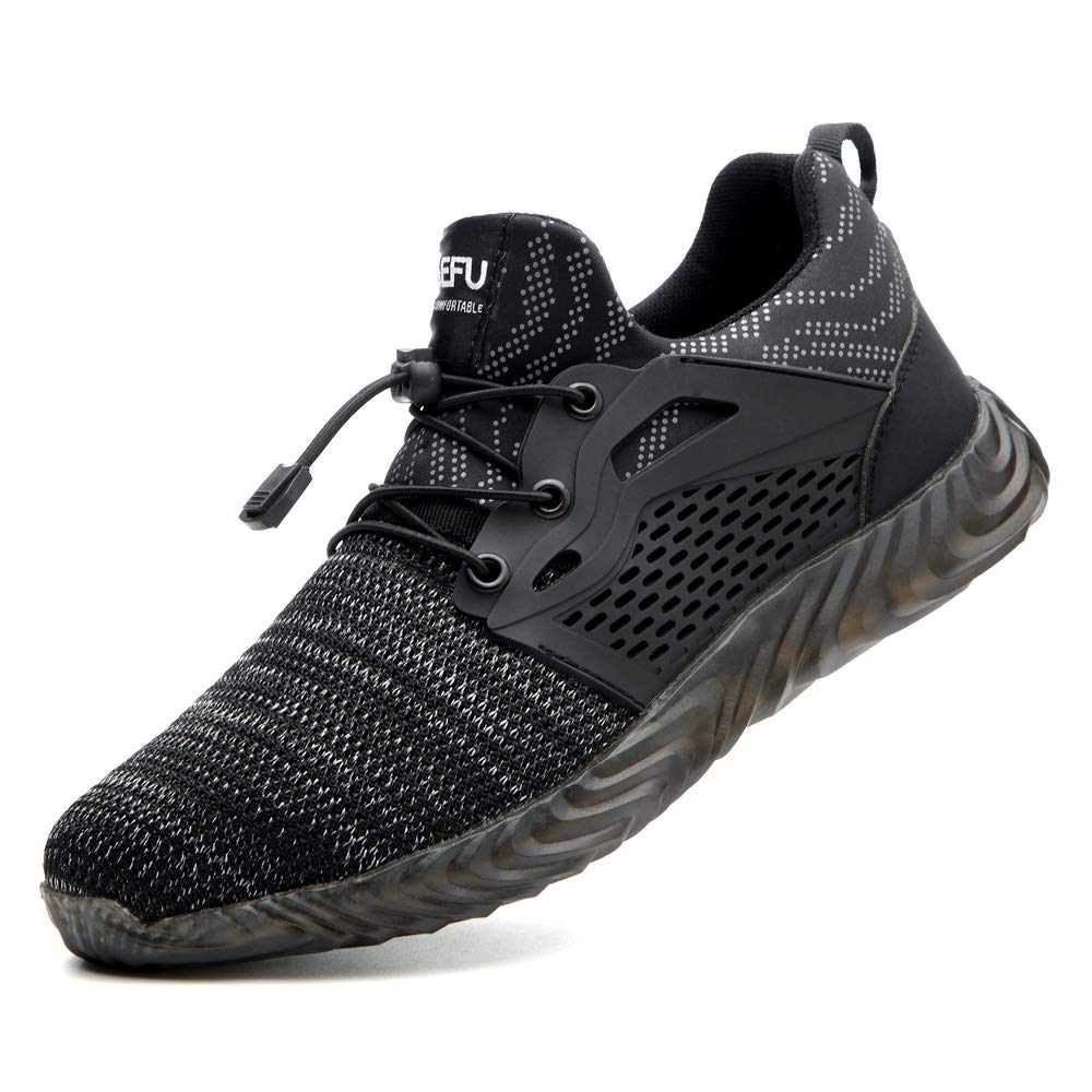 KINOW Steel Toe Safety Work Shoes for Men & Women - Slip Resistant, Lightweight Industrial Construction Sneakers for Outdoor Work & Athletic Activities | Perfect for Construction Sites, Warehouses & Heavy Duty Jobs