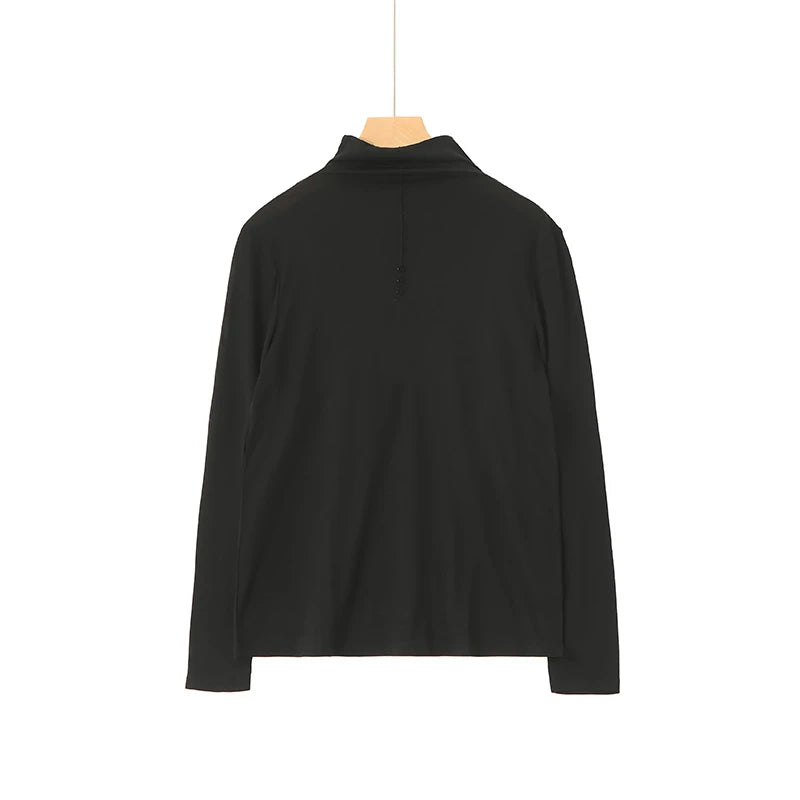 100% Pure Silk Mock Neck Blouse for Women - Elegant & Comfortable Silk Top for Work, Party & Evening Wear