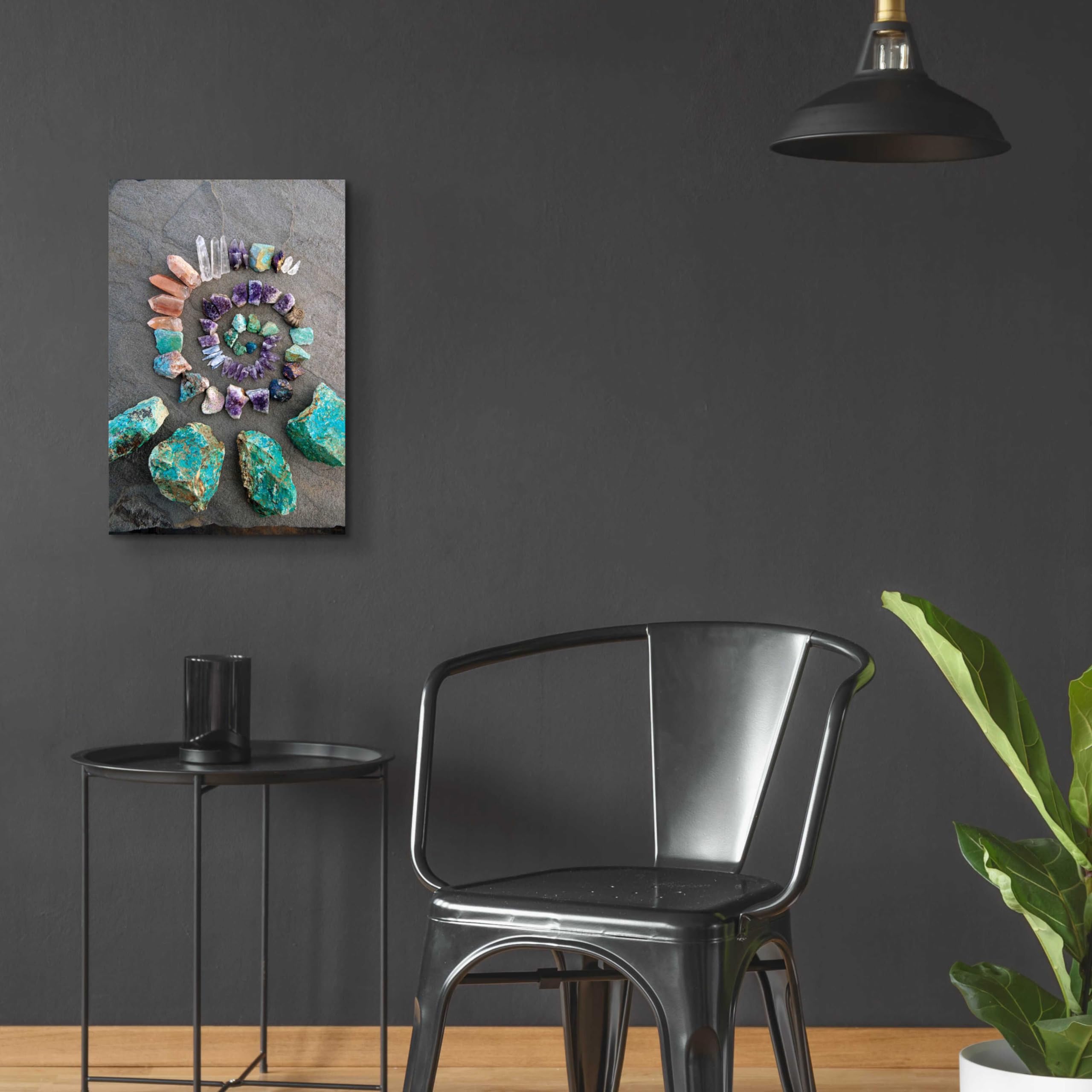 Epic Art 'Reiki Energy Crystal Spiral' by Elena Ray - 16x24 Inch Acrylic Glass Wall Decor | Spiritual Healing Home & Office Decoration | Meditation Room & Yoga Studio Artwork
