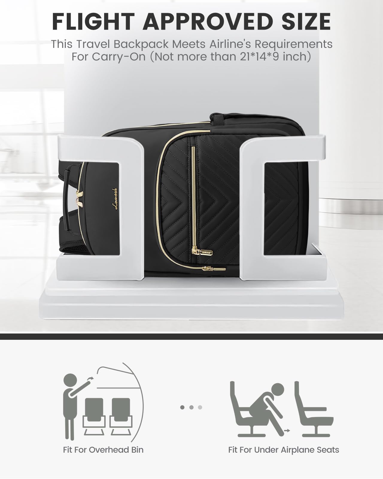 LOVEVOOK Women's 17-inch Laptop Backpack - Stylish Travel Computer Bag for College Students, Teens & Outdoor Hiking, Durable Carry-On Backpack Purse in Black for Work, School & Daily Commute