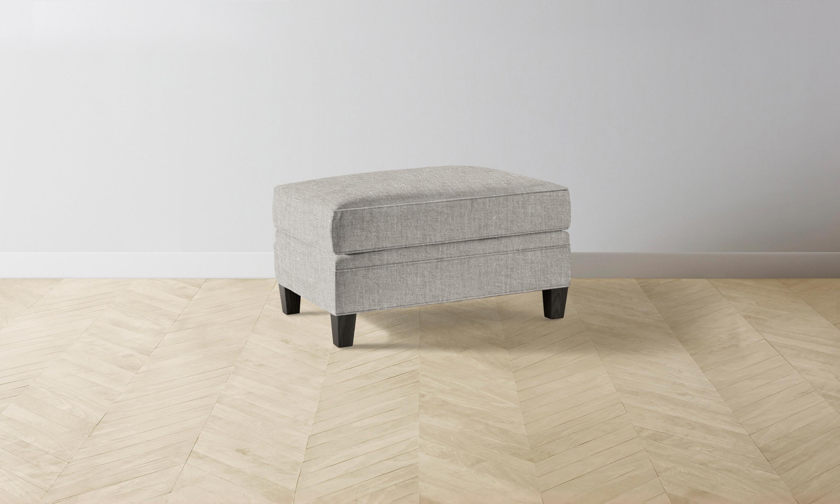 The Carmine Ottoman - Heritage Belgian Linen Agate | Stylish Footrest & Living Room Accent Piece for Modern Homes
