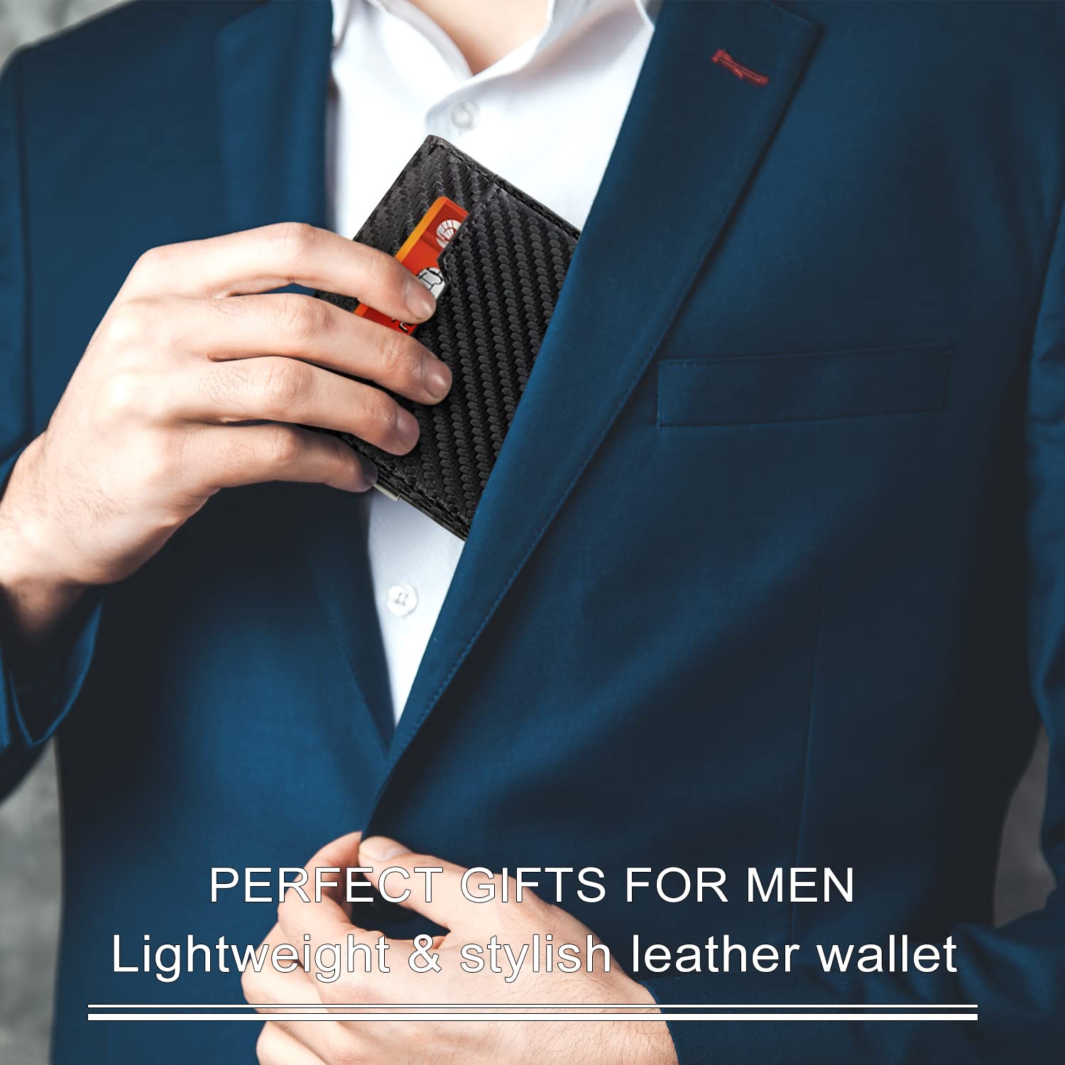 Personalized Leather Wallet for Men - Engraved Slim Bifold Wallet with Money Clip & RFID Protection - Perfect Gift for Husband, Boyfriend, Father (Birthday, Anniversary, Christmas) - Ideal for Everyday Use, Travel & Business