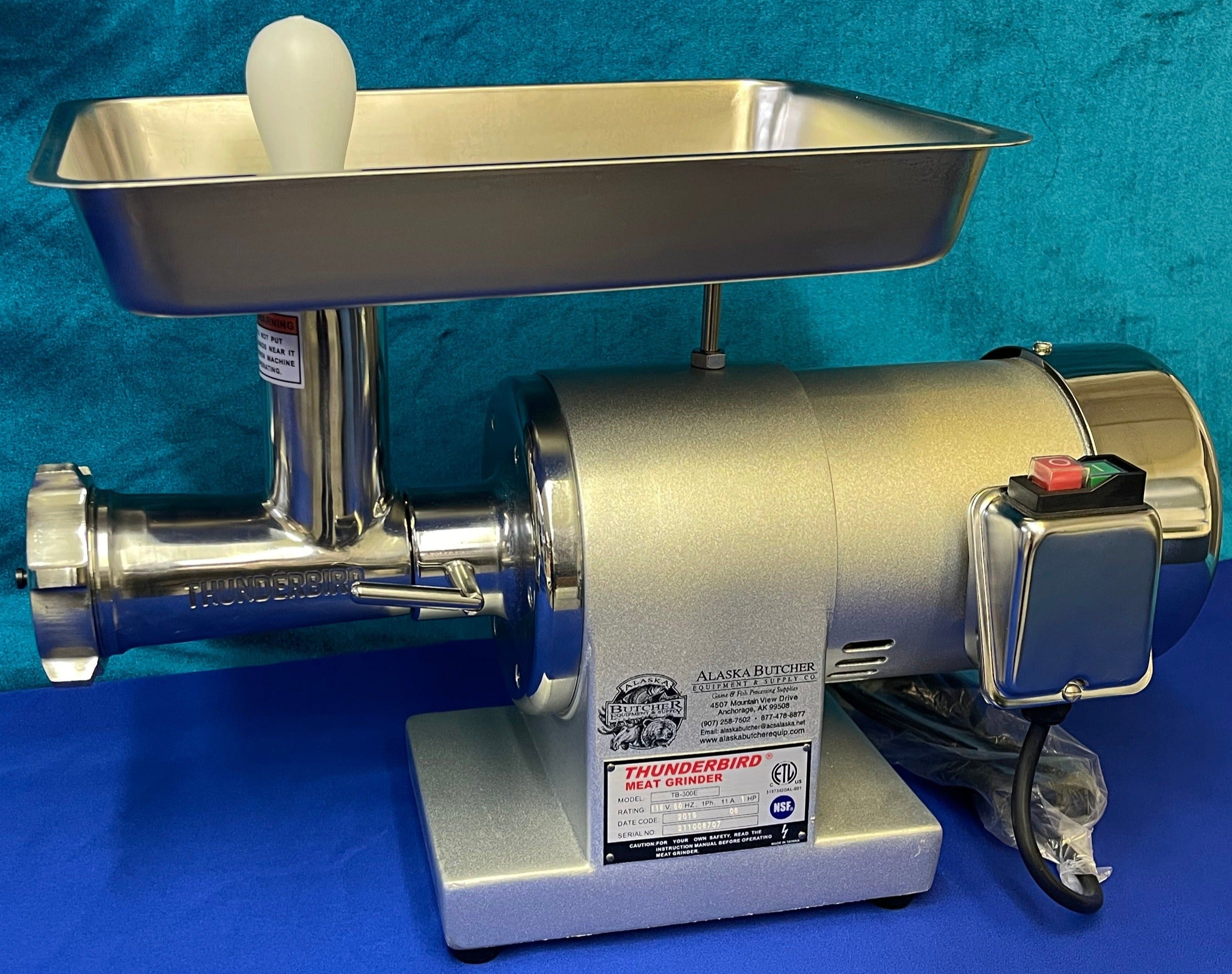 Thunderbird 300E Electric Meat Grinder - Heavy Duty Commercial Grade Kitchen Appliance for Home Butchering, Sausage Making & Food Prep | Perfect for Restaurants, Delis & Home Chefs
