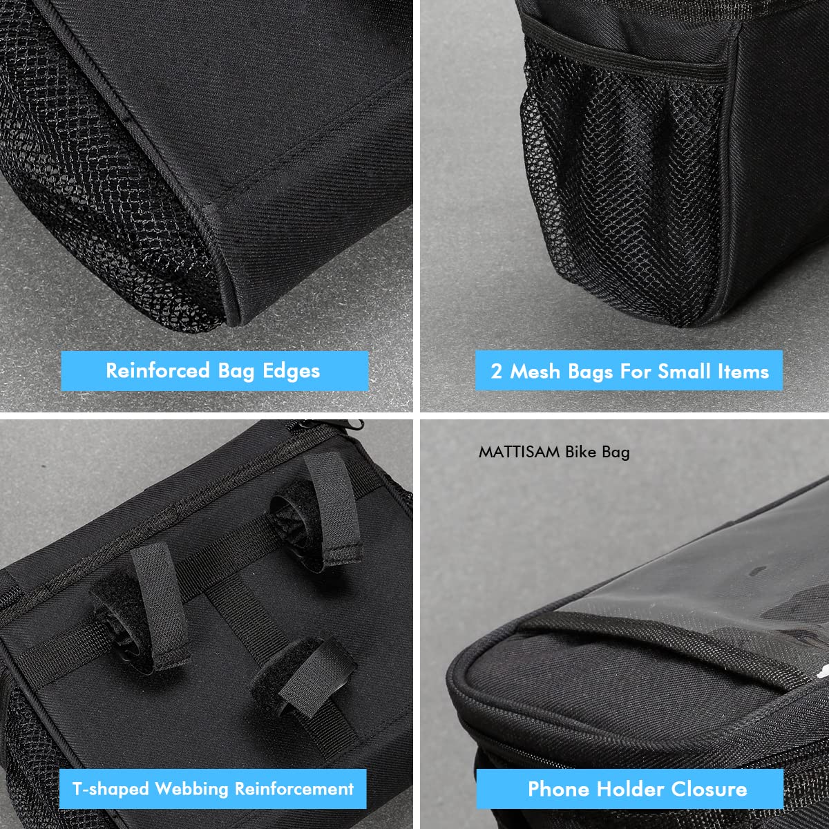 **Waterproof Bike Handlebar Bag with Phone Mount & Cooler - Fits Phones Under 7