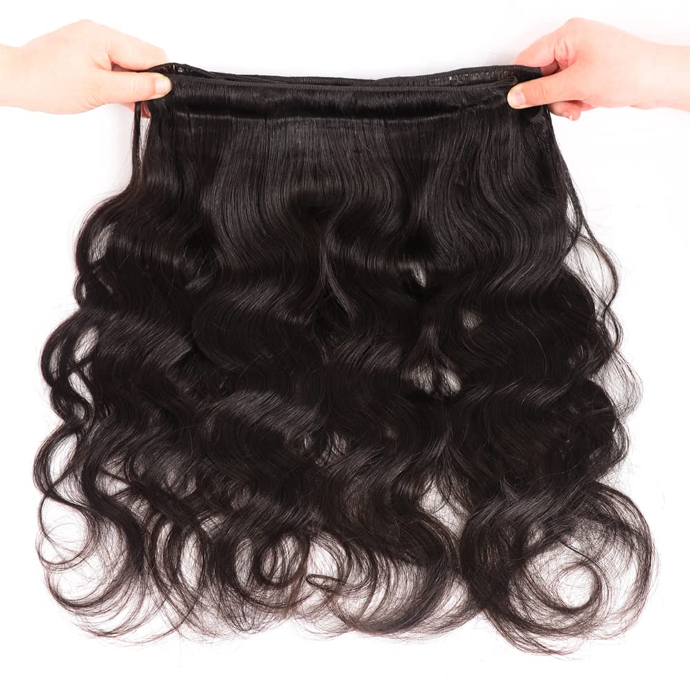 100% Unprocessed Brazilian Virgin Human Hair Bundles - 4 Pcs Body Wave Weave (22/24/26/28 Inch) 10A Grade Natural Black Hair Extensions for Women | Perfect for Styling, Volume Boost & Everyday Wear