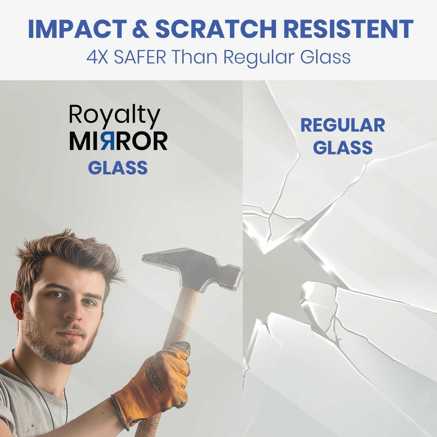 Royalty Fixed Shower Screen for Bathroom - 3/8