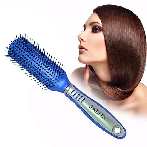Professional Flat Comb & Brush for Men & Women - Detangling Styling Tool for Curly & Wavy Hair (Blue) | Salon & Home Use | Perfect for Daily Hair Care & Styling