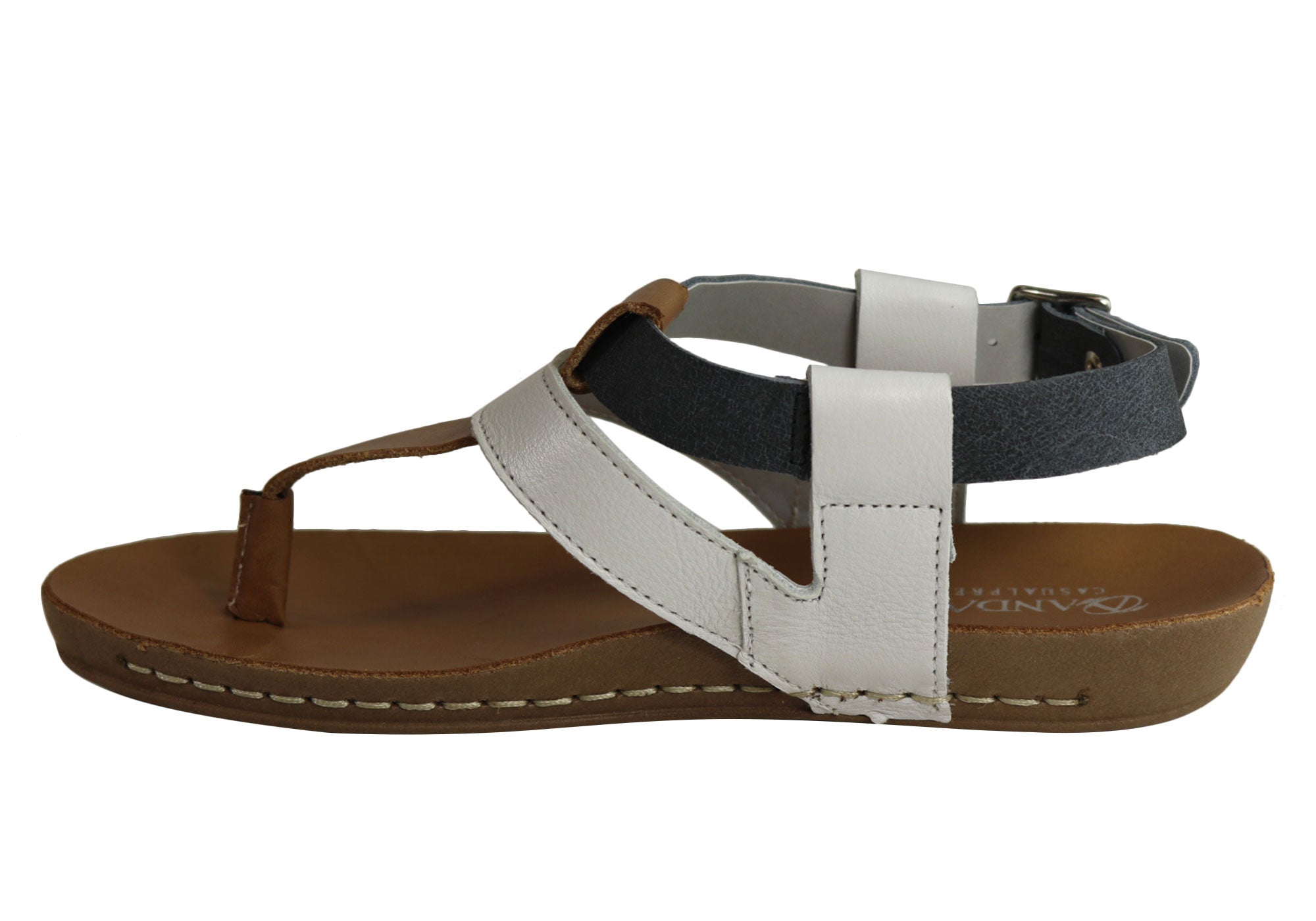 Andacco Yory Women's Comfortable Flat Leather Sandals - Brazilian Made Casual Shoes for Walking, Travel & Summer Outfits