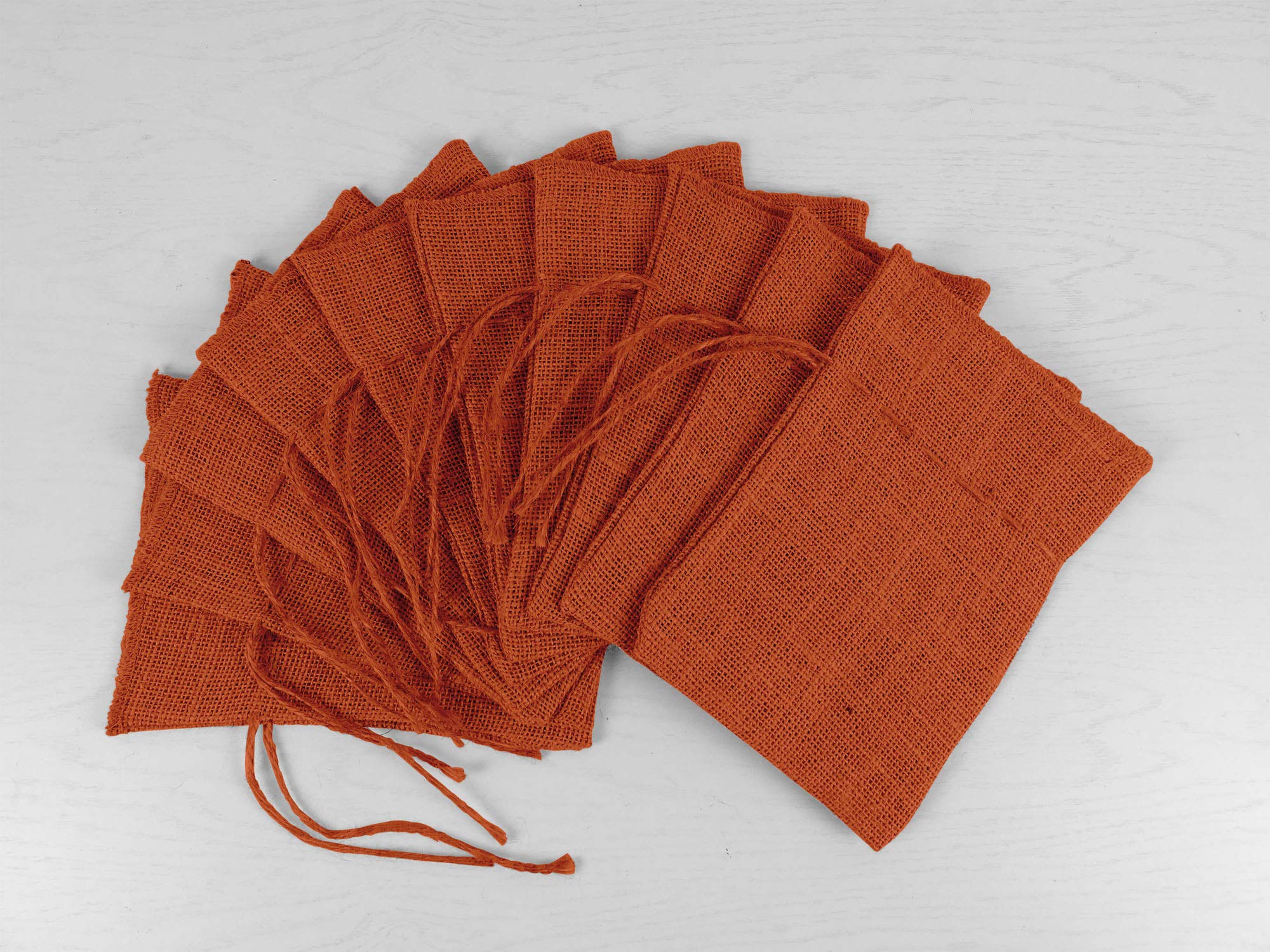 Orange Burlap Sachet Bags - 7x5 Inch Drawstring Jute Pouches for Advent Calendars, Wall Hangings, Wedding Favors & Party Storage | Eco-Friendly Gift Bags for Christmas, Birthdays & Home Decor