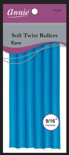 ANNIE SOFT TWIST ROLLERS for Hair Styling - Heatless Curling Rods for Natural Waves & Curls - Perfect for Home, Salon, and Party Hairstyles