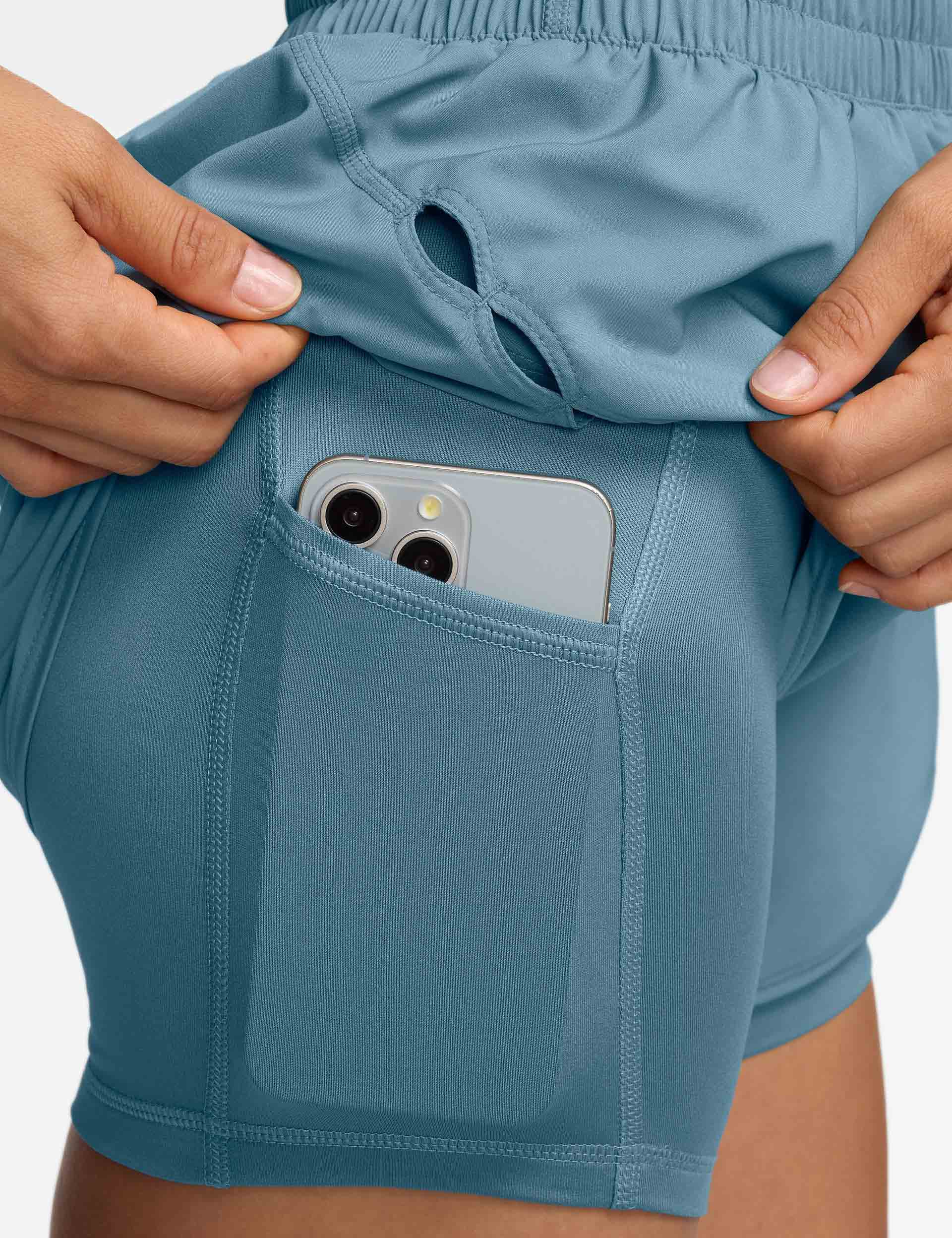 Nike One Dri-FIT 2-in-1 Running Shorts for Men - Smokey Blue/Reflective Silver - Moisture-Wicking & Breathable Workout Shorts with Built-in Liner | Perfect for Gym, Jogging & Outdoor Sports