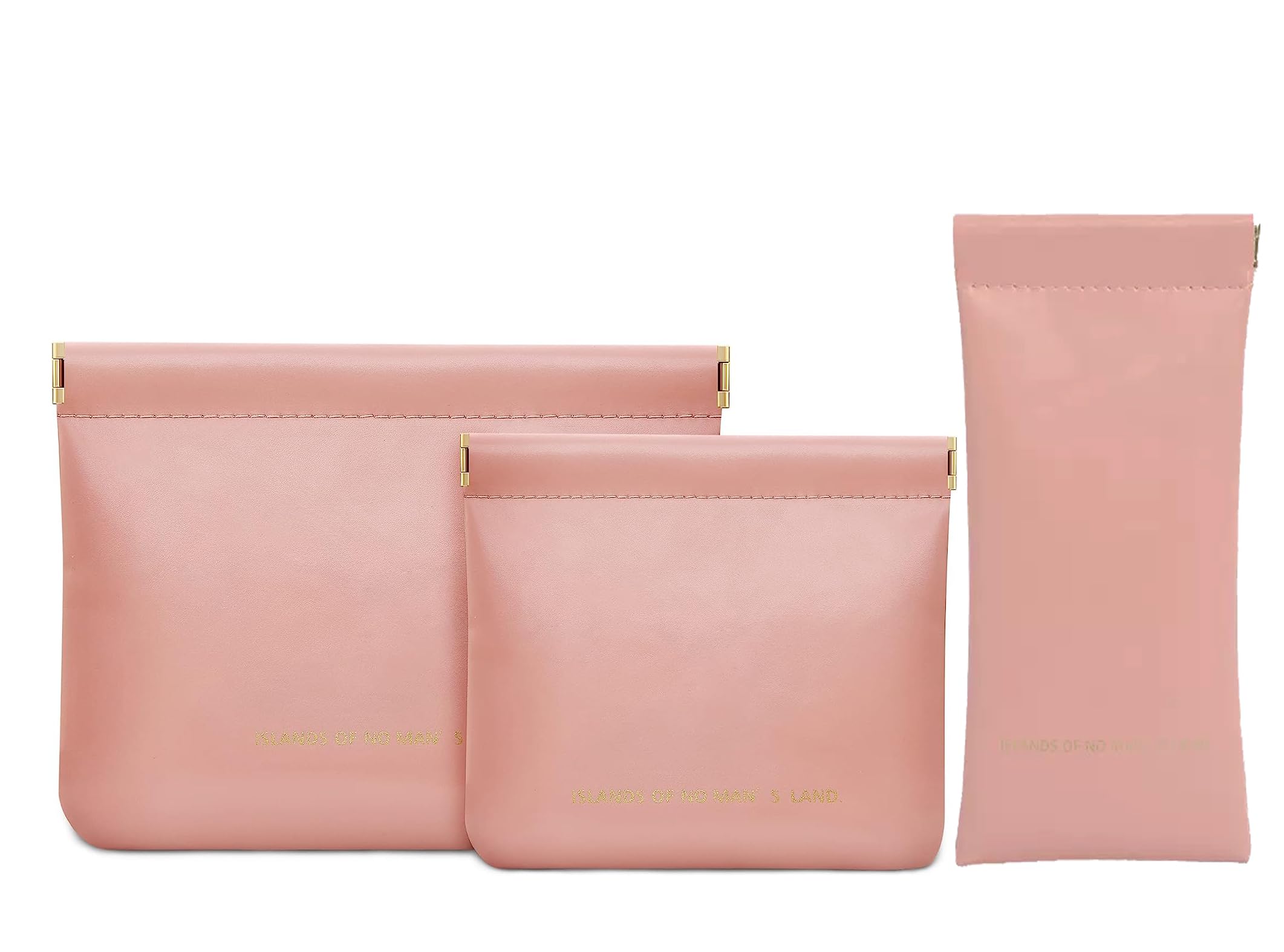 Quirky Cosmetic Bag Set for Women - 3 Pack Waterproof Makeup Organizer with Sunglasses Case | Travel Makeup Pouch, Purse Essentials & Toiletry Bag for Vacation, Gym, Work & Daily Use (Pink)