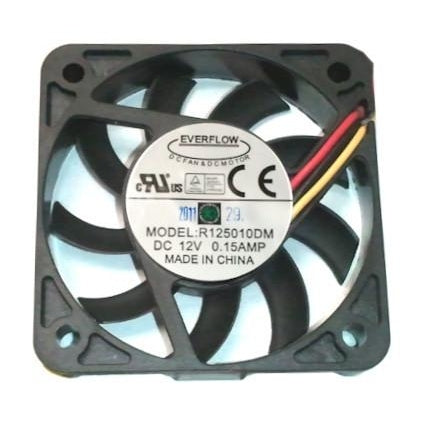 Everflow 50x50x10mm Medium Speed Ball Bearing 3-Pin Fan R125010DM - Perfect for PC Cooling, Electronics Projects, and DIY Computer Builds