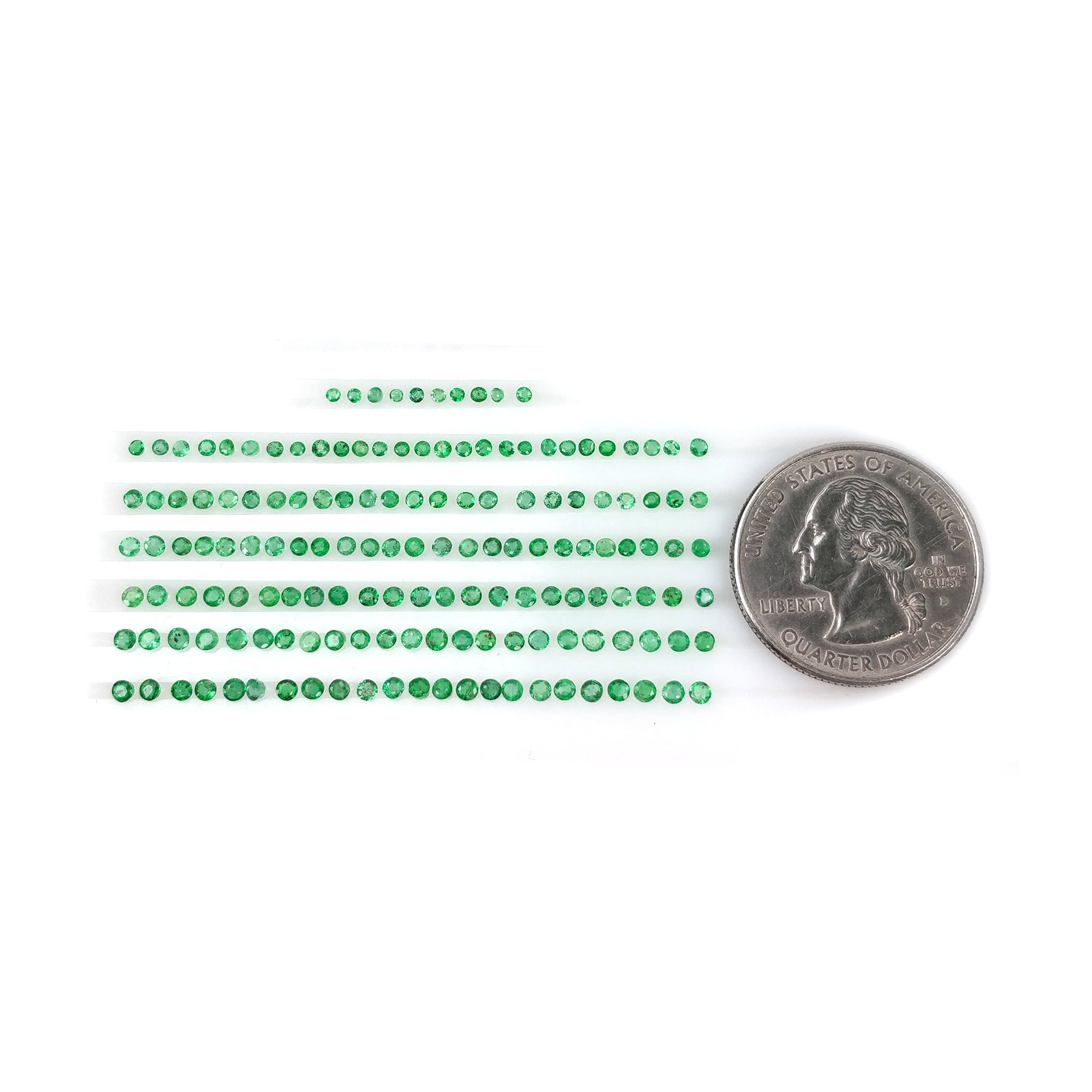 5.00cts Natural Untreated Green Emerald Gemstone - Round Cut 1.5mm-2mm for Jewelry Making, Engagement Rings & Luxury Gifts