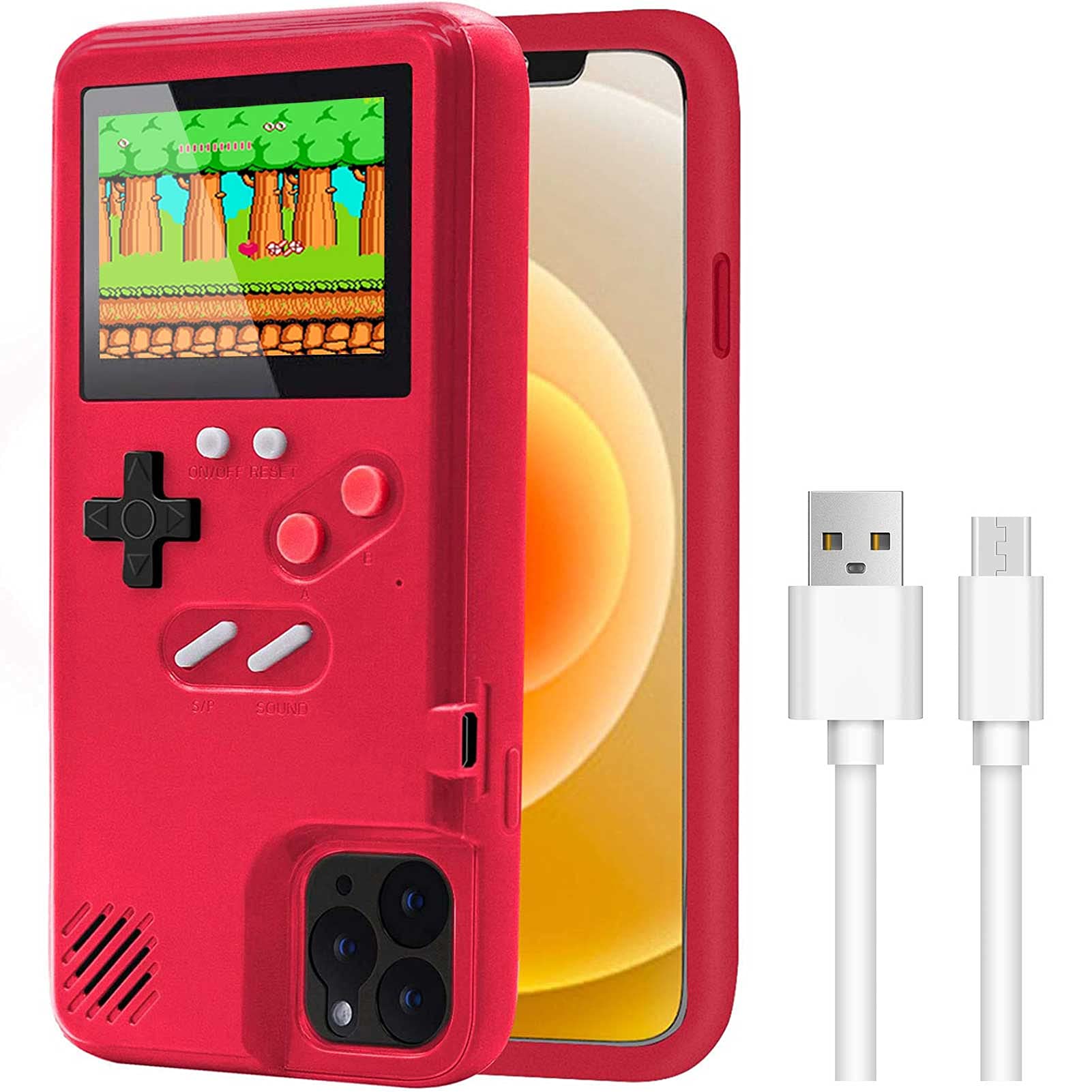 3D Retro Gameboy Phone Case for iPhone X/XS - Shockproof Protective Cover with 36 Classic Games | Handheld Console Style Gaming Accessory for Travel & Commuting