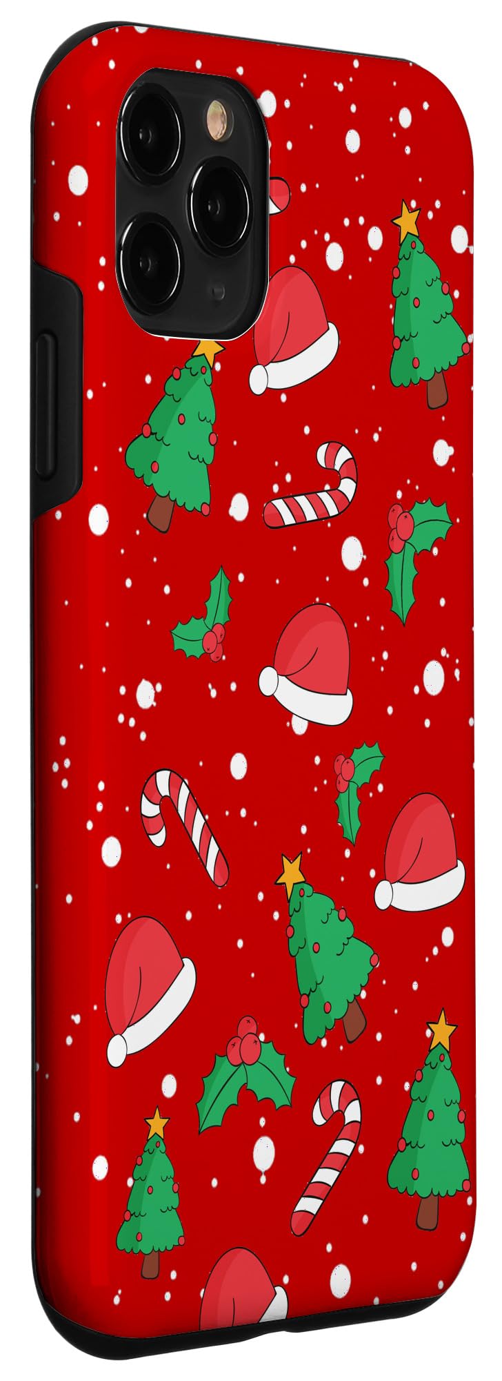 iPhone 11 Pro Christmas Themed Phone Case - Santa Hat Candy Cane Snow Design | Perfect Holiday Gift for Family & Friends | Great for Christmas Parties, Gift Exchanges & Winter Celebrations
