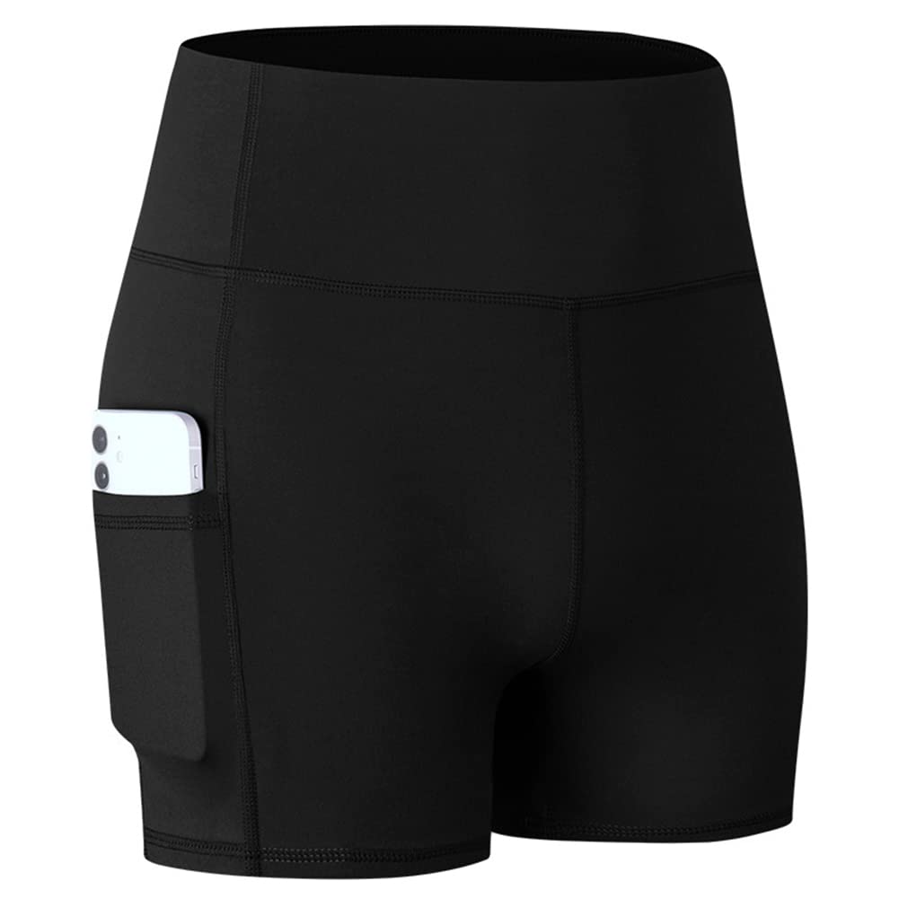 JEGGE Women's High Waist Yoga Shorts - Tummy Control Workout Athletic Running Shorts with Pockets | Perfect for Yoga, Gym, Running & Lounge Wear