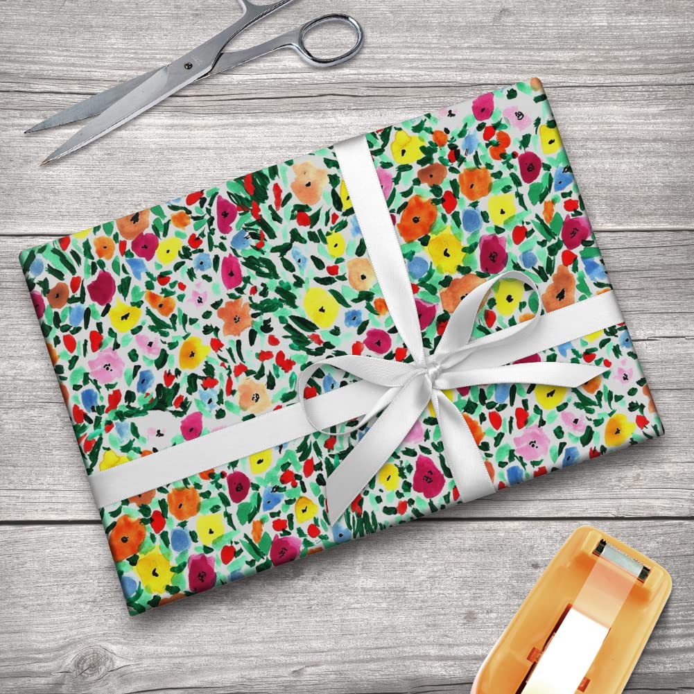 Flower Garden Gift Wrap Paper Rolls - Eco-Friendly Wrapping Paper for Birthdays, Weddings & Holidays - GRAPHICS & MORE Premium Wrapping Paper for DIY Crafts, Gift Bags & Present Wrapping