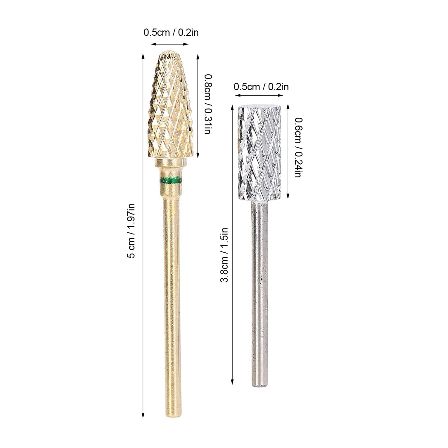 2-Piece Tungsten Steel Nail Drill Bits Set - Professional Manicure Sanding Heads for Home & Salon Use | Durable Replacement for Nail Art, Acrylics & Gel Polish