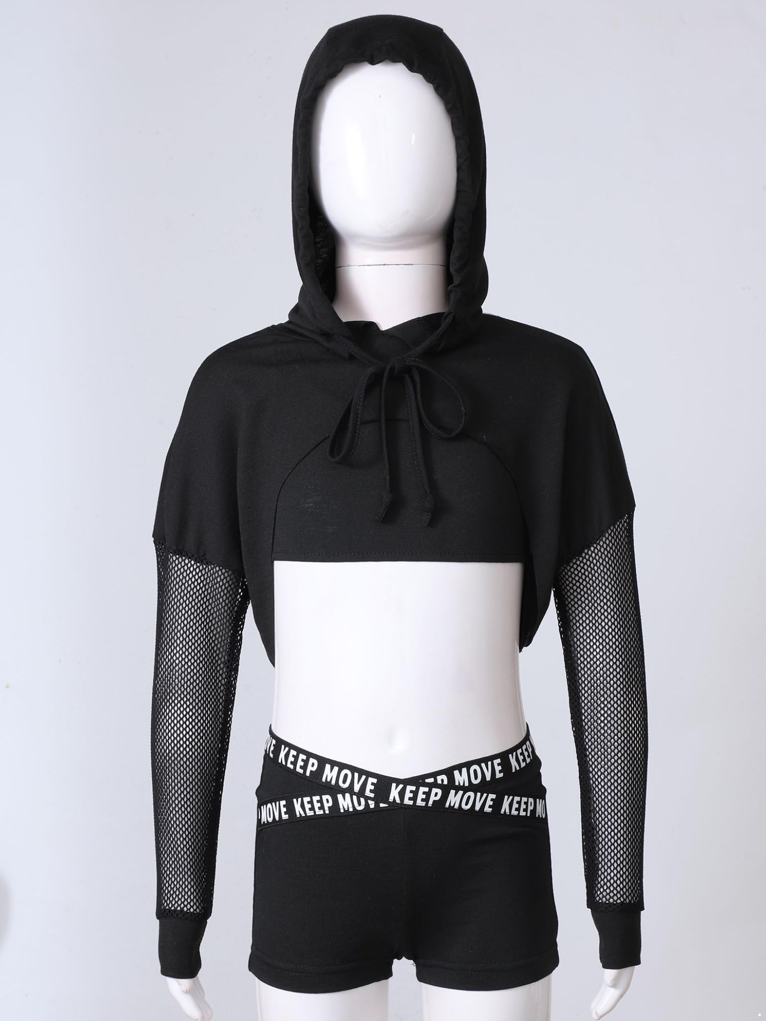 Girls Hip Hop Dance Outfit - 3 Piece Crop Top & Booty Shorts Set for Street Dance, Jazz, Ballet & Performance | Cool & Comfortable Dancewear for Kids & Teens