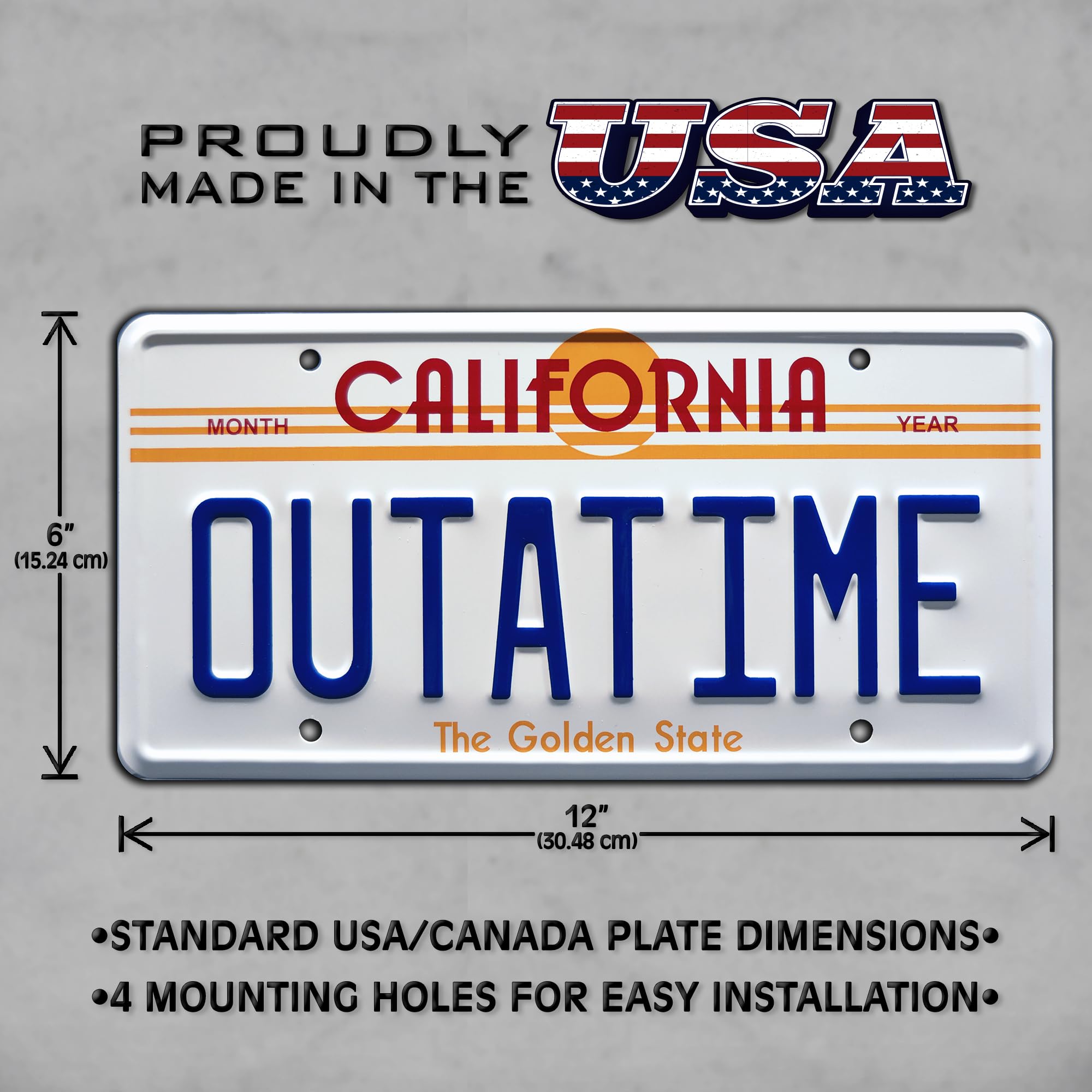 Back to The Future Metal License Plates - Outatime & 2015 Replica - Perfect for Car Decoration, Movie Collectibles & Fan Gifts