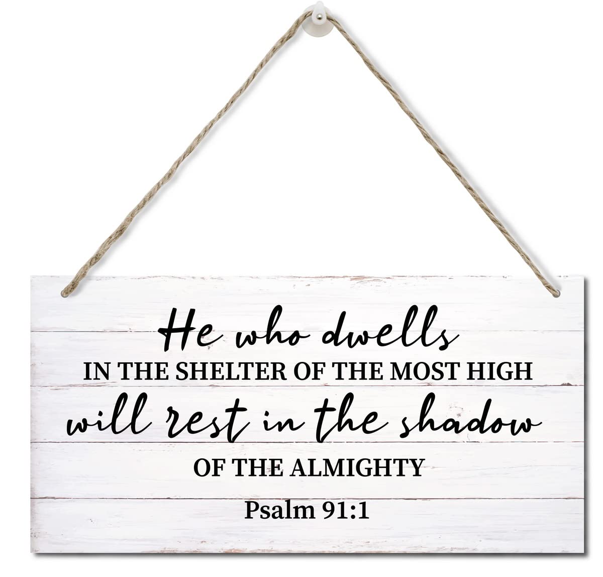Psalms 91 Wooden Wall Plaque - Christian Scripture Wall Art Decor, 12x6 Inch Inspirational Home Sign, Spiritual Gift for Farmhouse, Bedroom & Office
