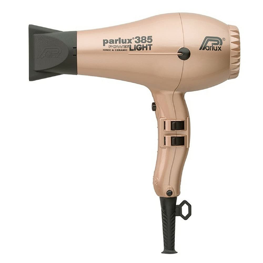 Parlux 385 Powerlight Ionic & Ceramic Hair Dryer with M Hair Designs Tangle Stop Cord Cover Detangler - Professional Salon Blow Dryer for Smooth, Shiny Hair - Perfect for Home & Travel Use