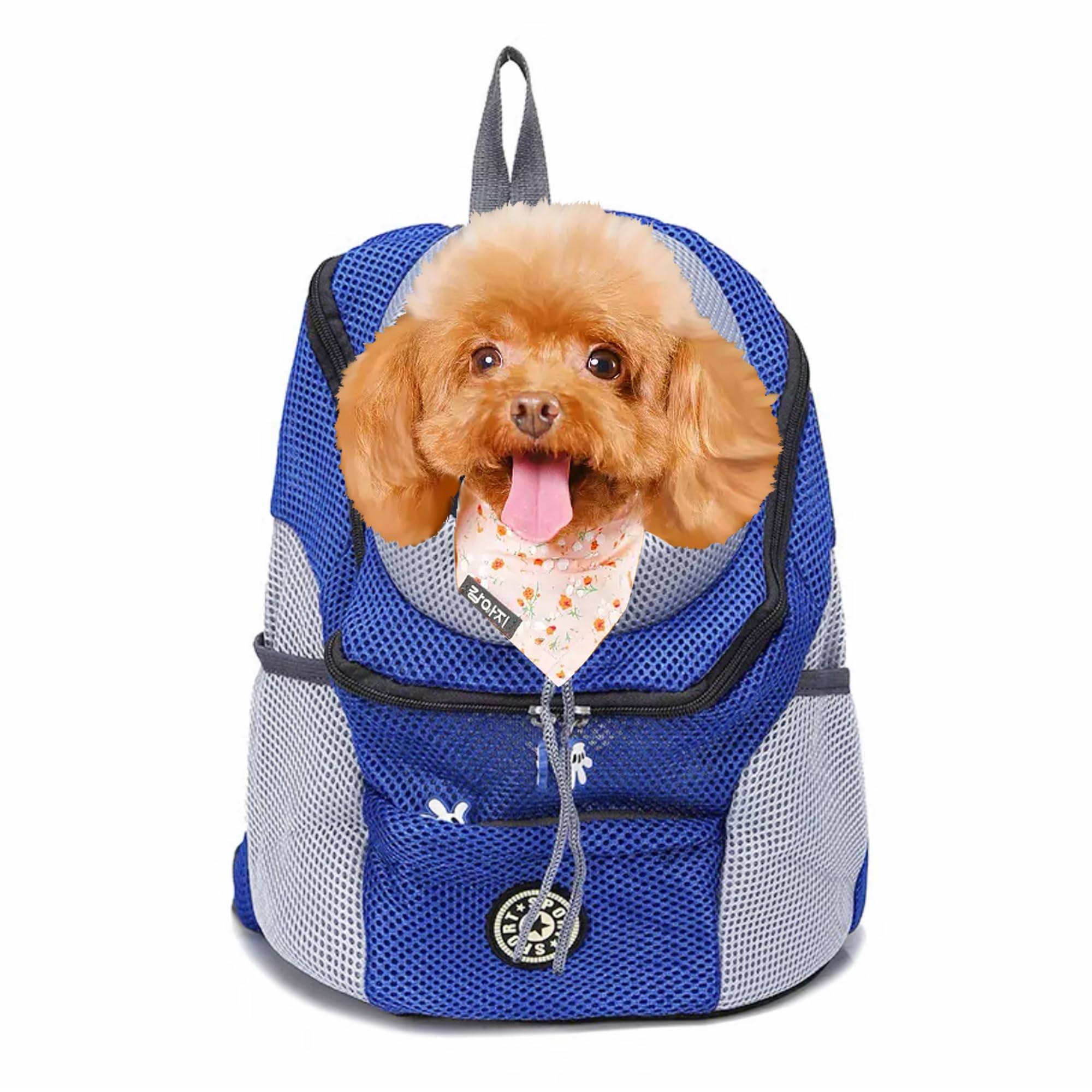 Breathable Dog Carrier Backpack - Front Pack Pet Carrier for Small Dogs, Cats & Rabbits | Lightweight & Comfortable for Travel, Hiking, Camping (Small, Blue) | Perfect for Outdoor Adventures & Daily Commutes
